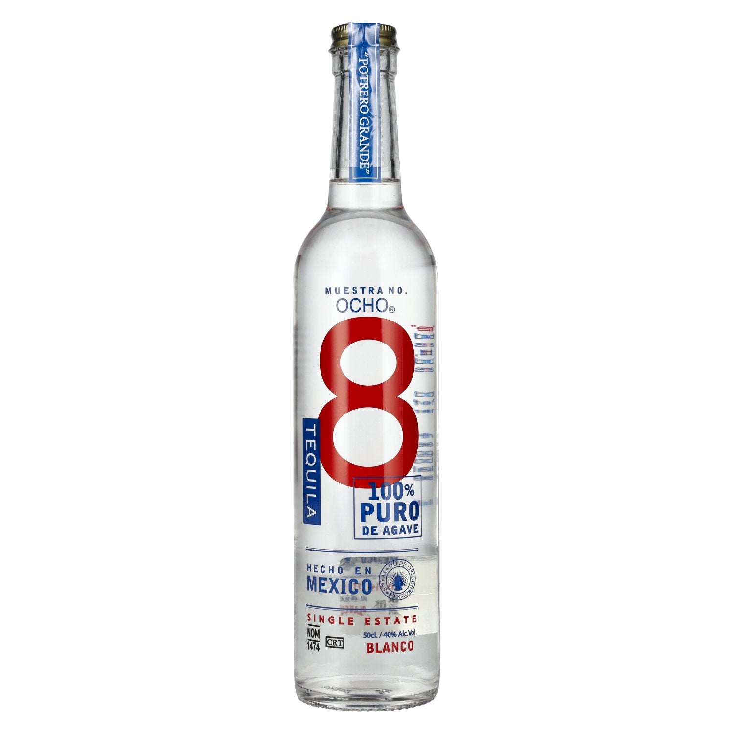 Tequila Ocho Blanco POTRERO GRANDE Single Estate 40% Vol. 0,5l