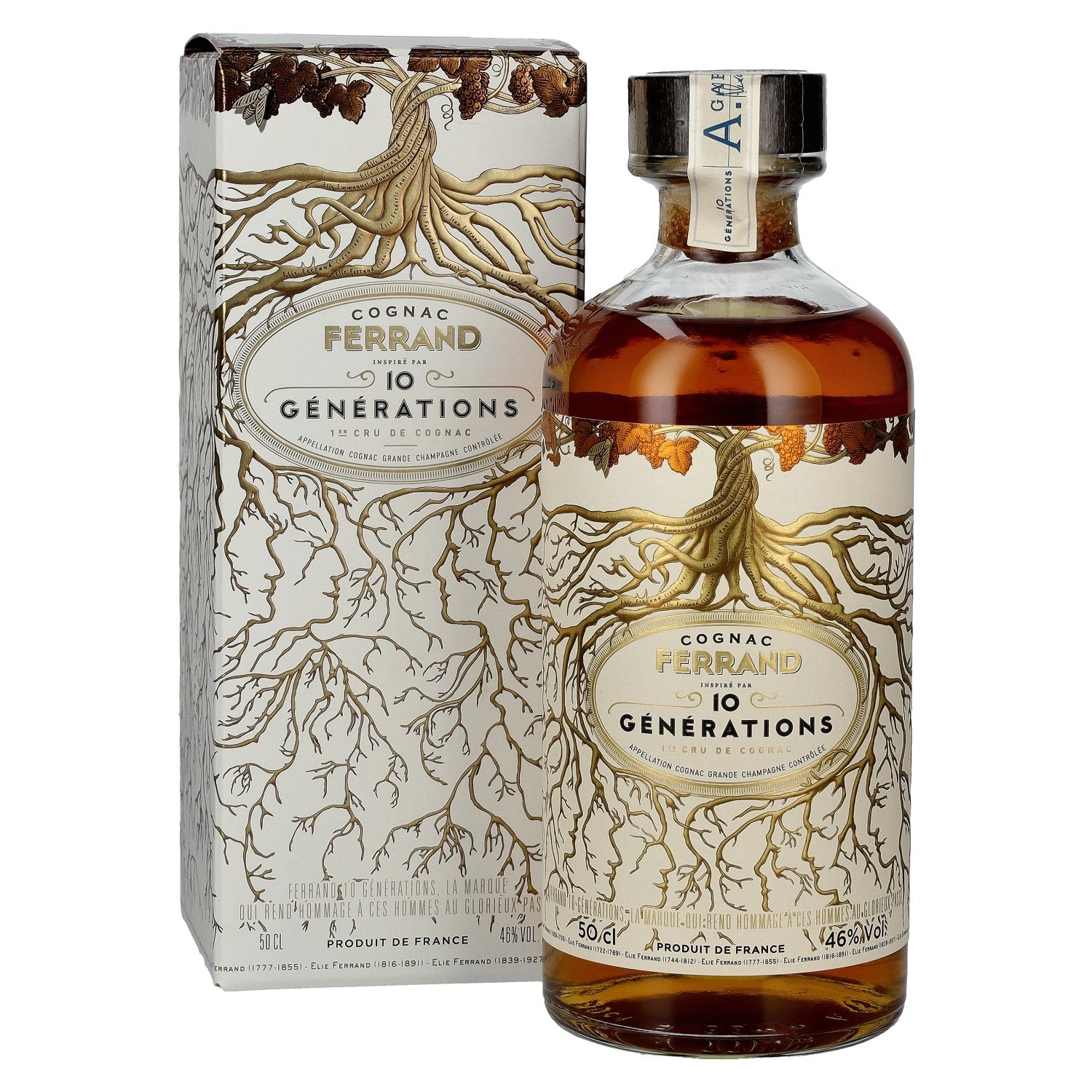 Cognac Ferrand 10 GENERATIONS 1er Cru de Cognac Grande Champagne 46% Vol. 0,5l in Giftbox
