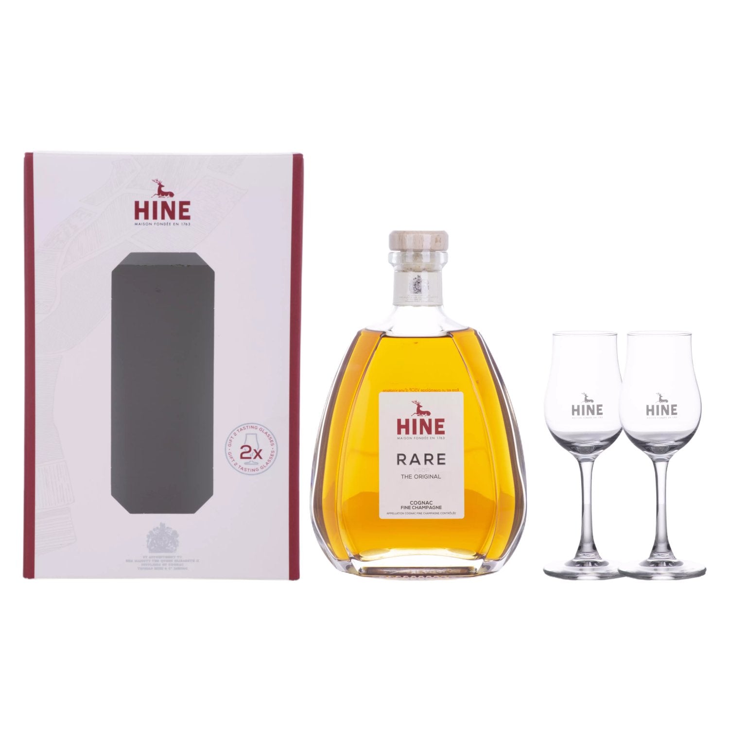 Hine RARE VSOP The Original Fine Champagne Cognac 40% Vol. 0,7l in Giftbox with 2 glasses