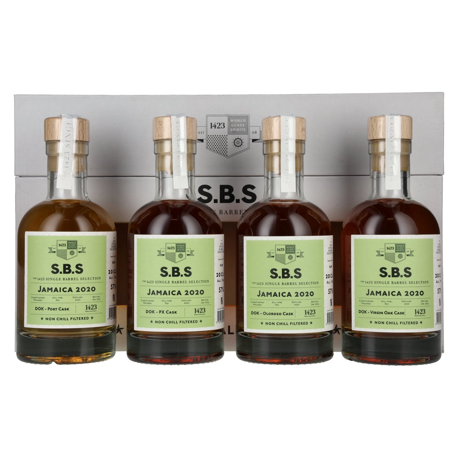 1423 S.B.S JAMAICA Experimental Cask Series 2020 57% Vol. 4x0,2l in Giftbox