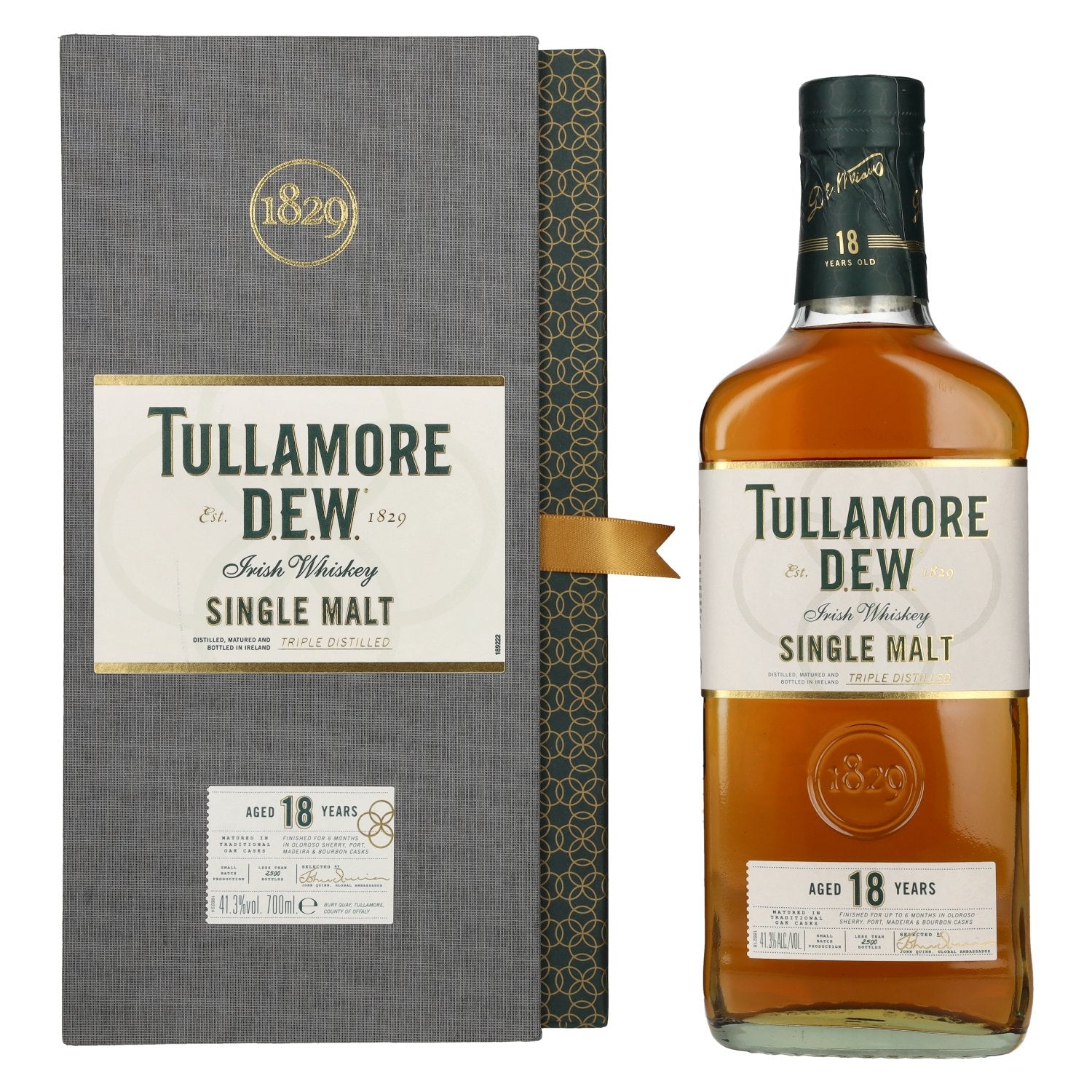 Tullamore D.E.W. 18 Years Old Single Malt Irish Whiskey 41,3% Vol. 0,7l in Giftbox