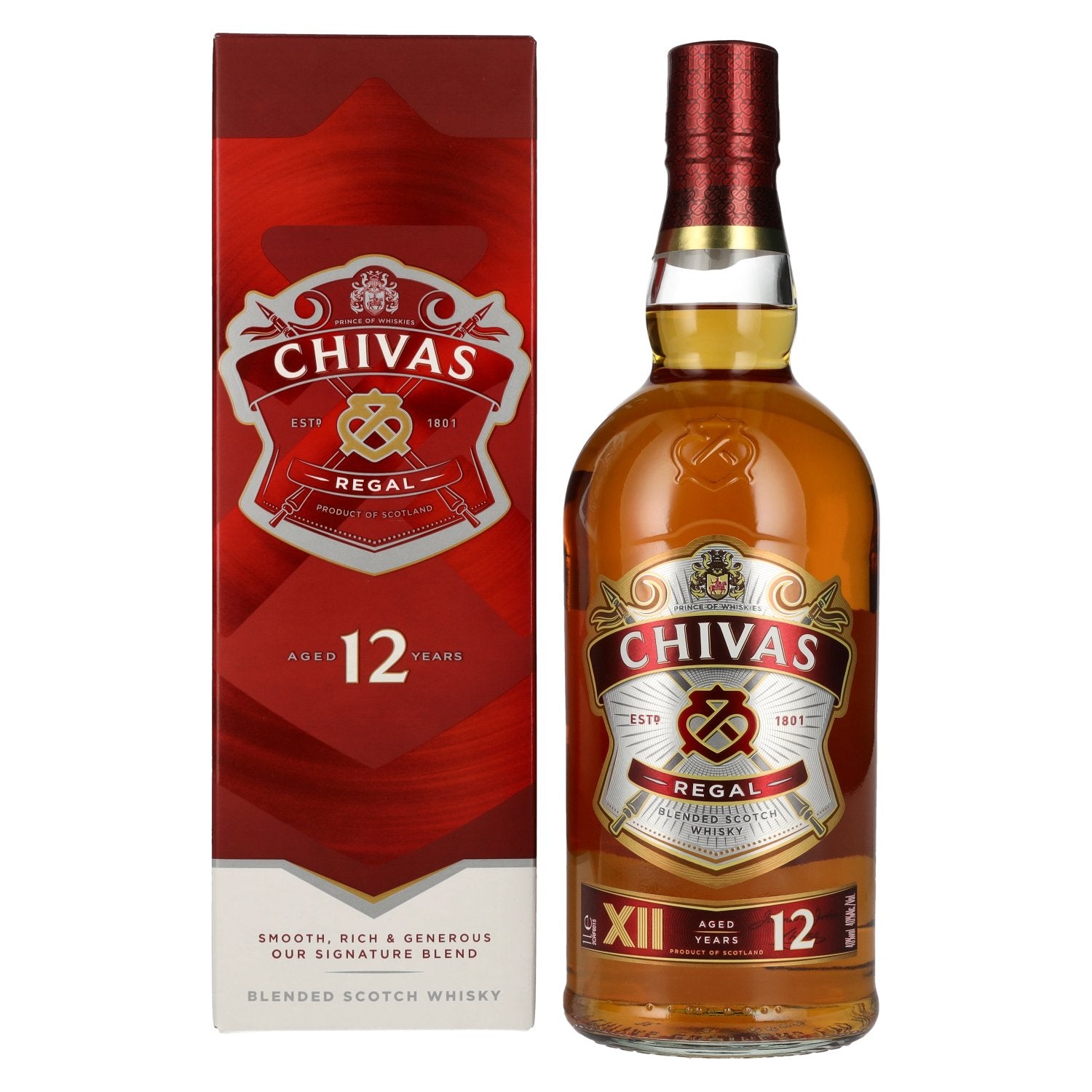 Chivas Regal 12 Years Old Blended Scotch Whisky 40% Vol. 1l in Giftbox