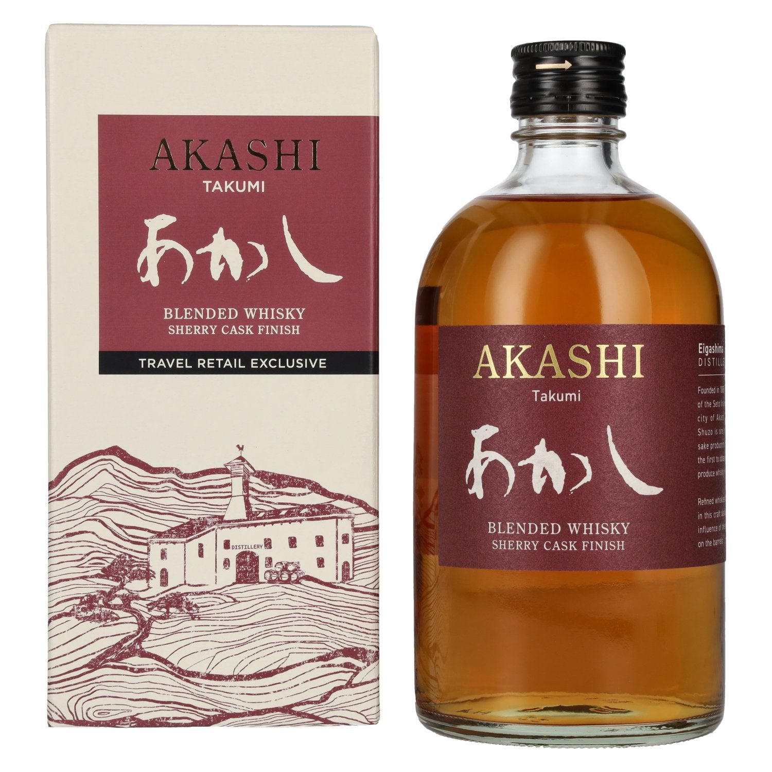 AKASHI Takumi Sherry Cask Finish Japanese Blended Whisky 40% Vol. 0,5l in Giftbox