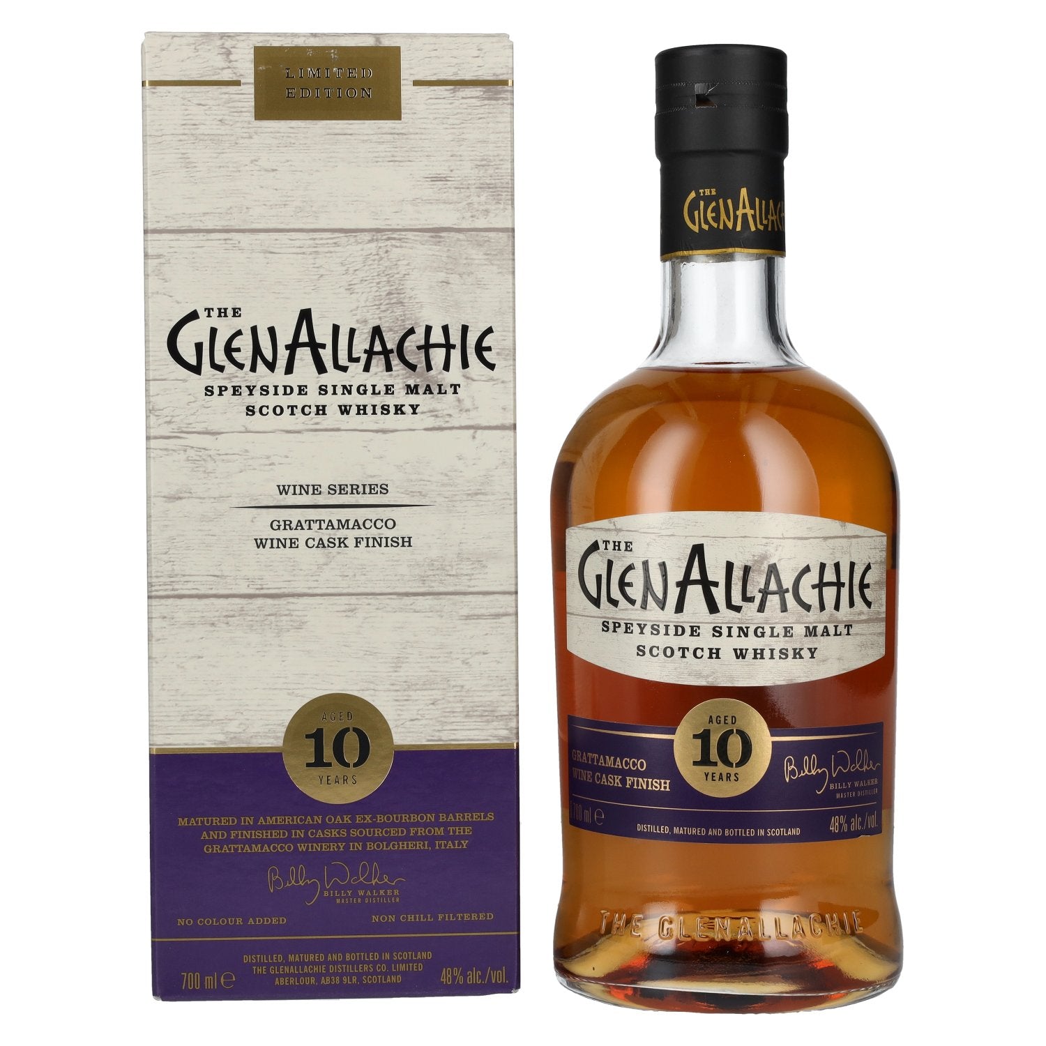 The GlenAllachie 10 Years Old GRATTAMACCO WINE CASK FINISH Limited Edition 48% Vol. 0,7l in Giftbox