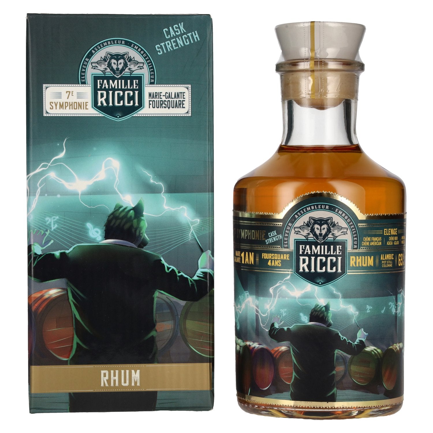 Famille Ricci 7e Symphonie 4 Ans Foursquare Cask Strength Rhum 69% Vol. 0,5l in Giftbox