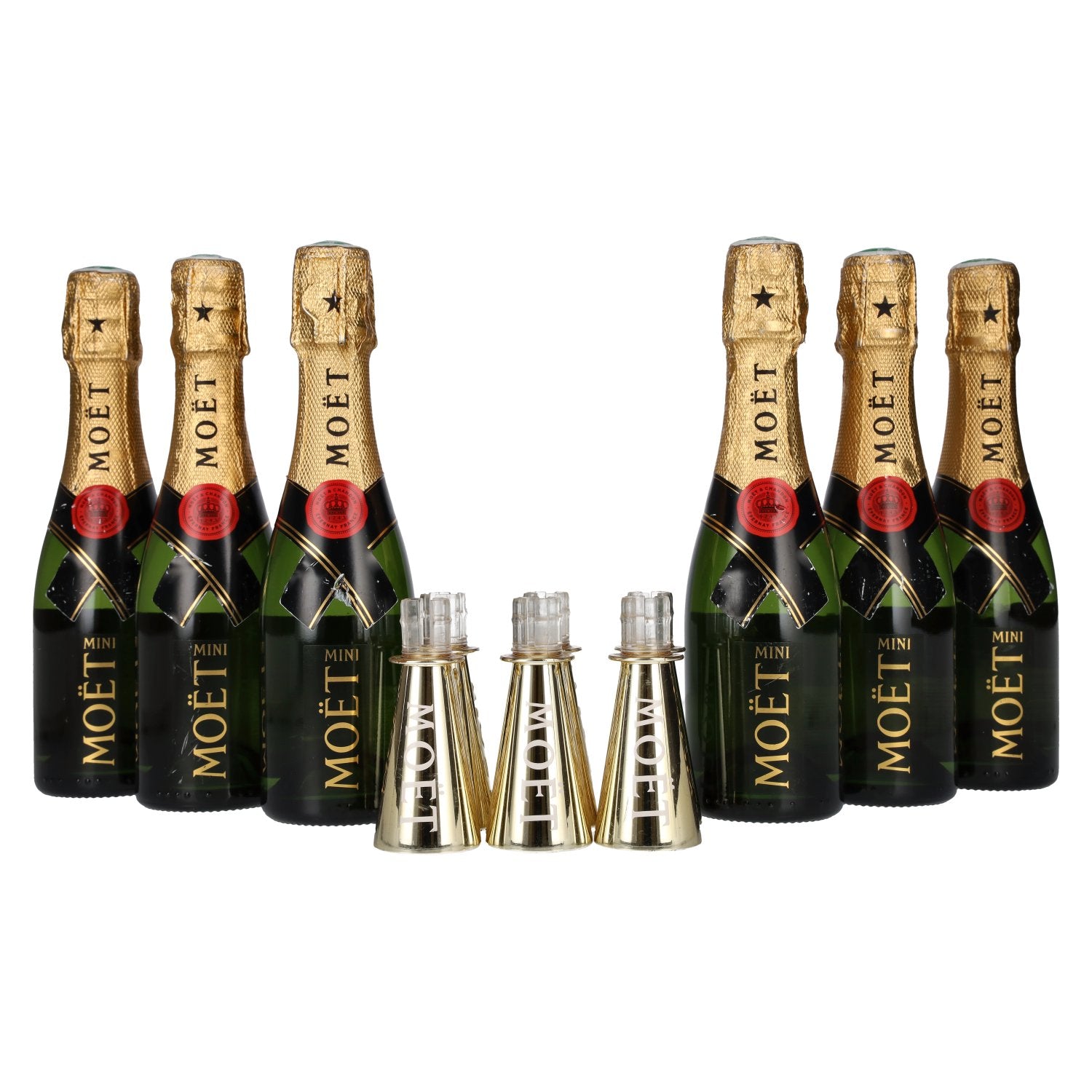 Moet & Chandon Champagne AT HOME PACK 12% Vol. 6x0,2l with Bottle Sippers