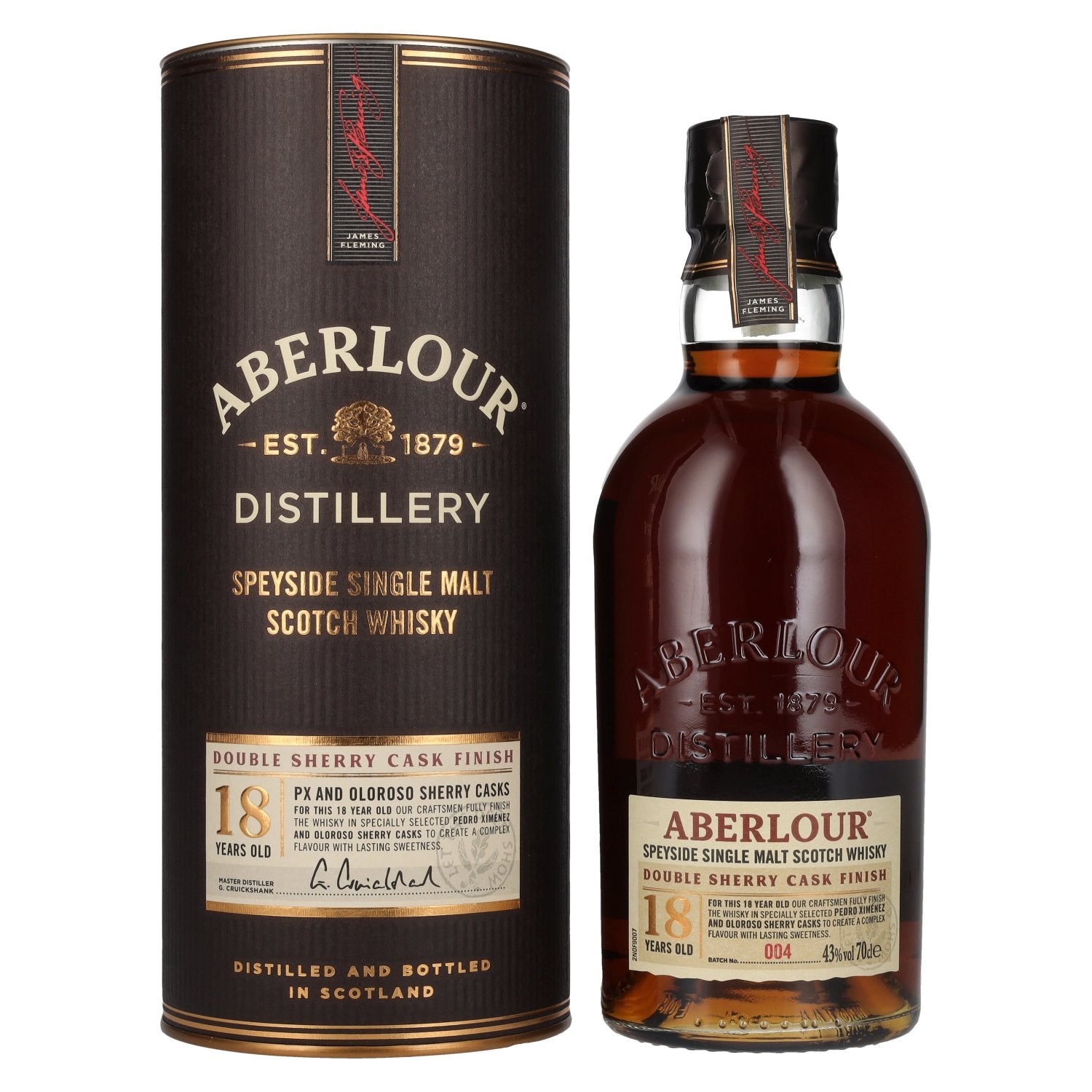 Aberlour 18 Years Old Double Sherry Cask Finish Batch No. 004 43% Vol. 0,7l in Giftbox