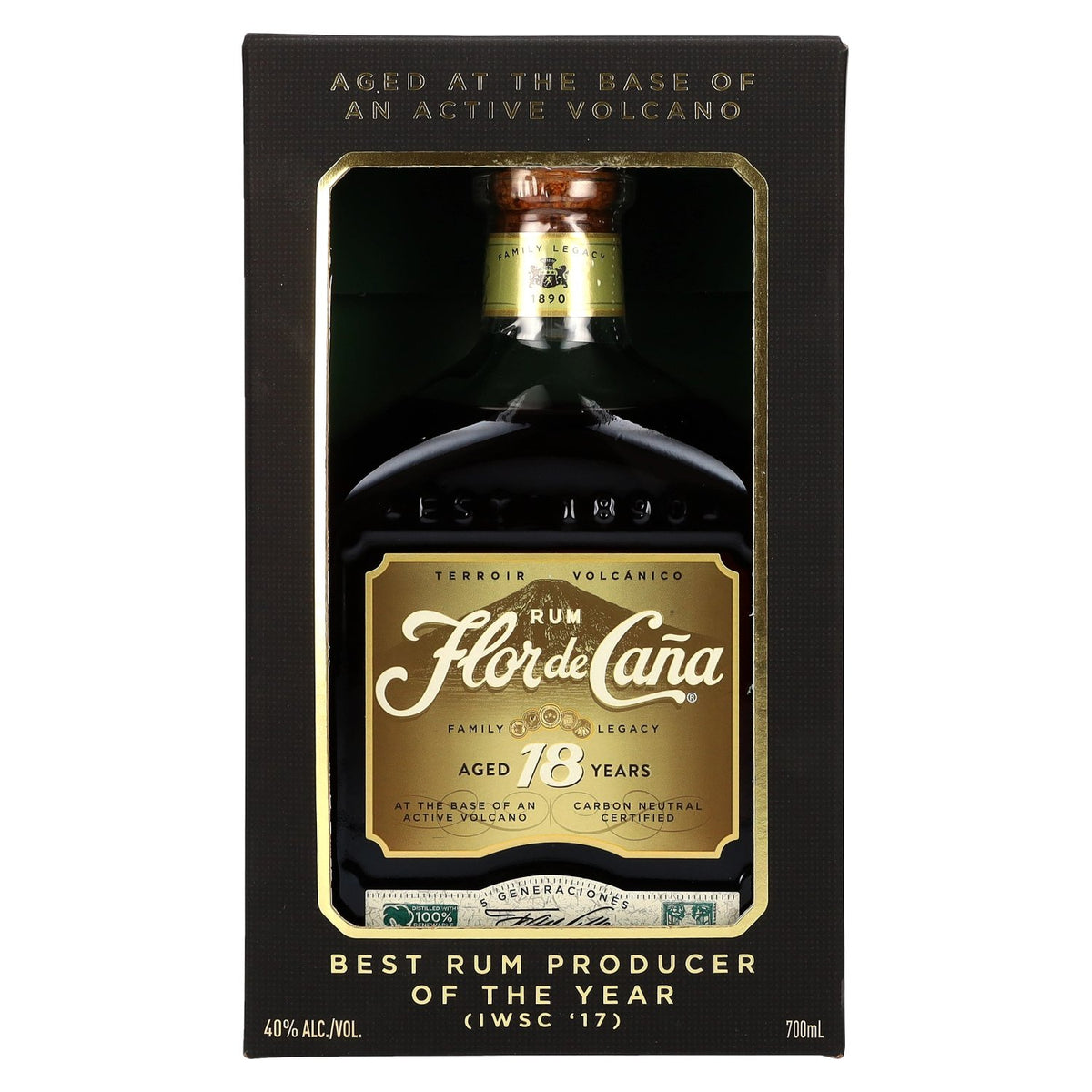 Flor de Cana 18 Years Old Family Legacy 40% Vol. 0,7l in Giftbox