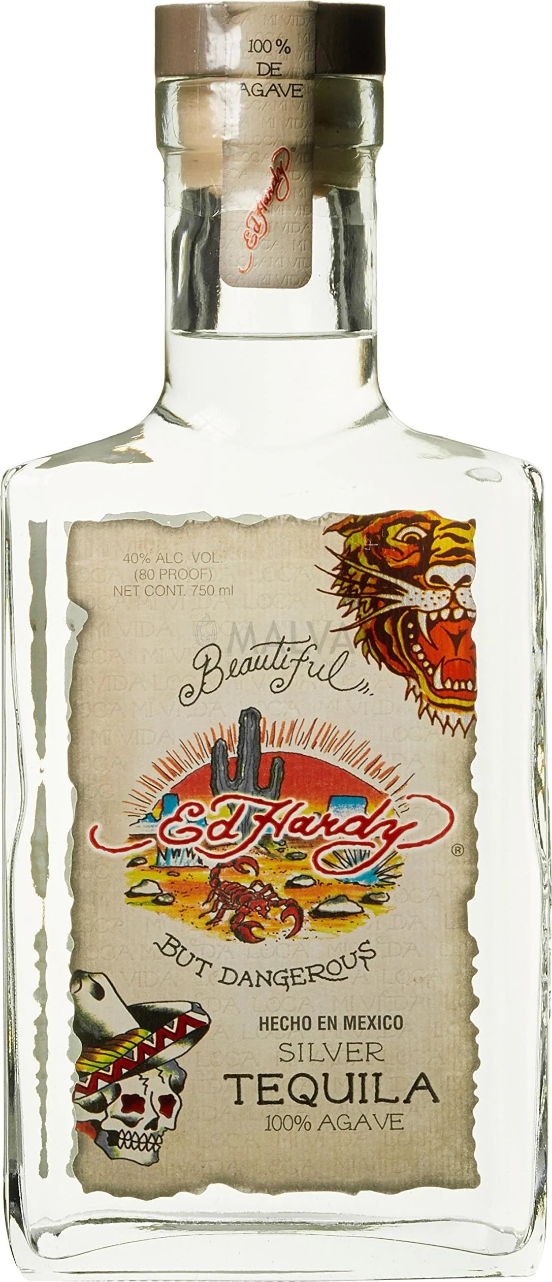 Ed Hardy Tequila Silver 100% Agave 40% Vol. 0,75l