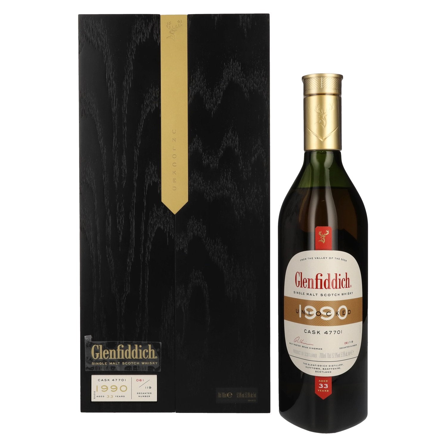 Glenfiddich 33 Years Old Archive Cask Single Malt Scotch Whisky 1990 52,8% Vol. 0,7l in Holzkiste