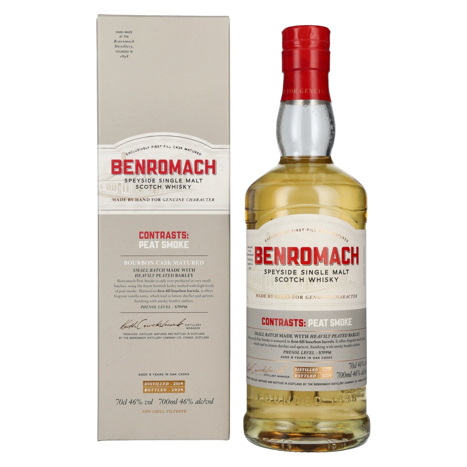 Benromach PEAT SMOKE Speyside Single Malt 2014 46% Vol. 0,7l in Giftbox