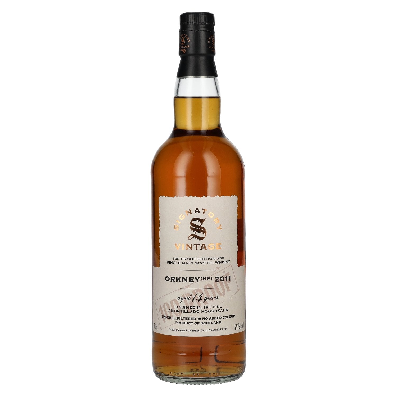 Signatory Vintage 100 Proof Edition ORKNEY (HP) 14 Years Old Single Malt Amontillado Cask #58 2011 5 0,7l