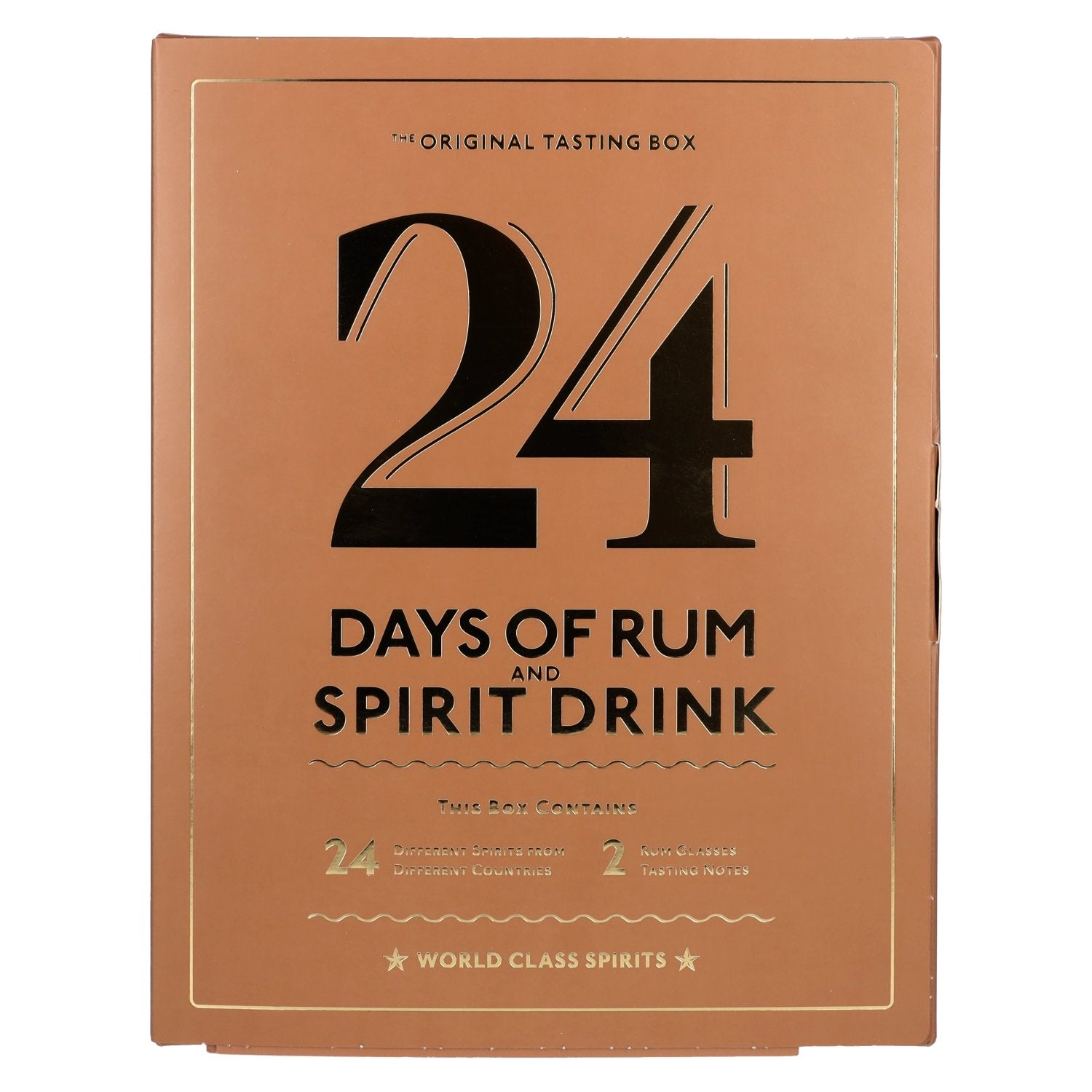 24 DAYS OF RUM AND SPIRIT DRINK The Original Tasting Box 41% Vol. 24x0,02l in Giftbox with 2 Nosing glasses