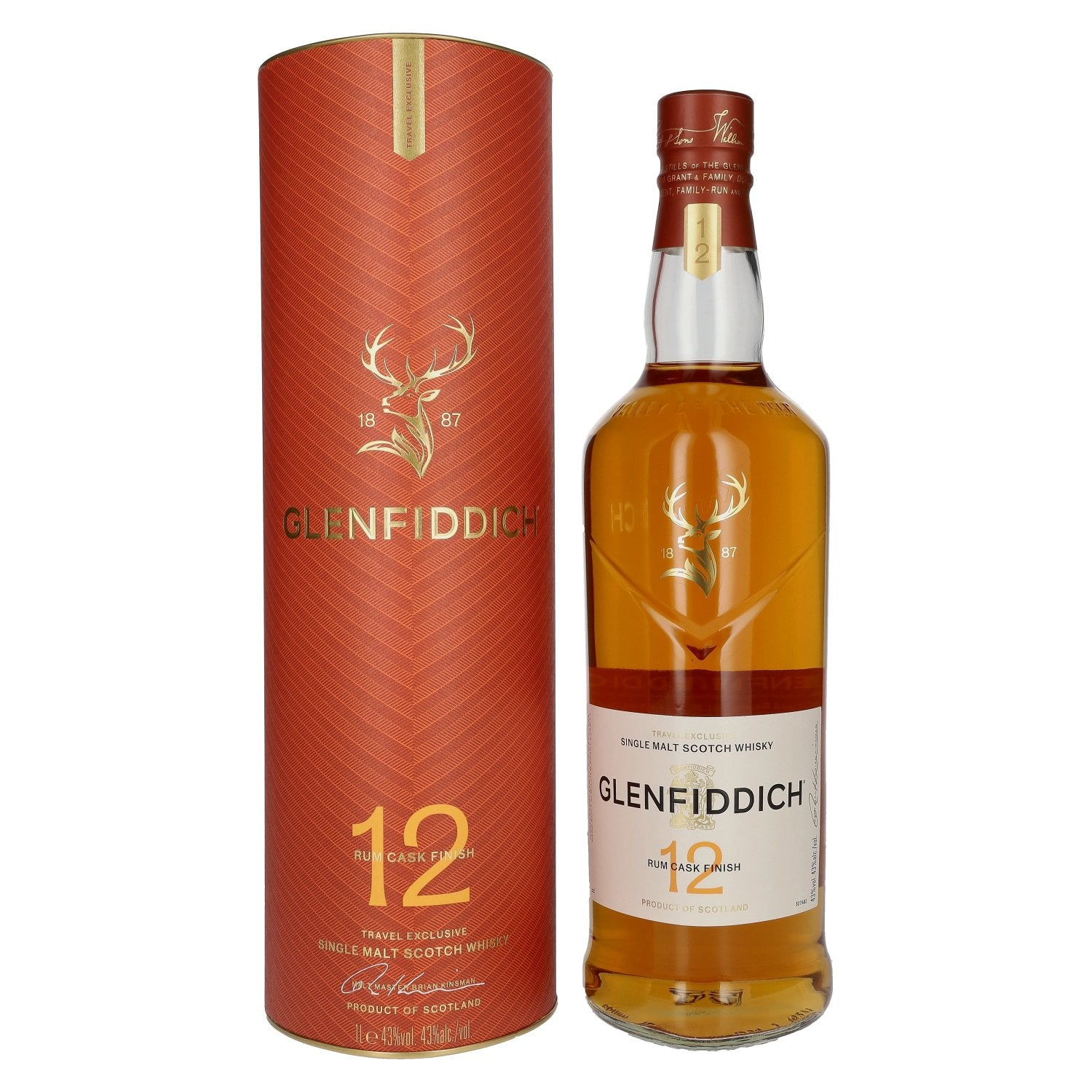 Glenfiddich 12 Years Old Rum Cask Single Malt Travel Exclusive 43% Vol. 1l in Giftbox