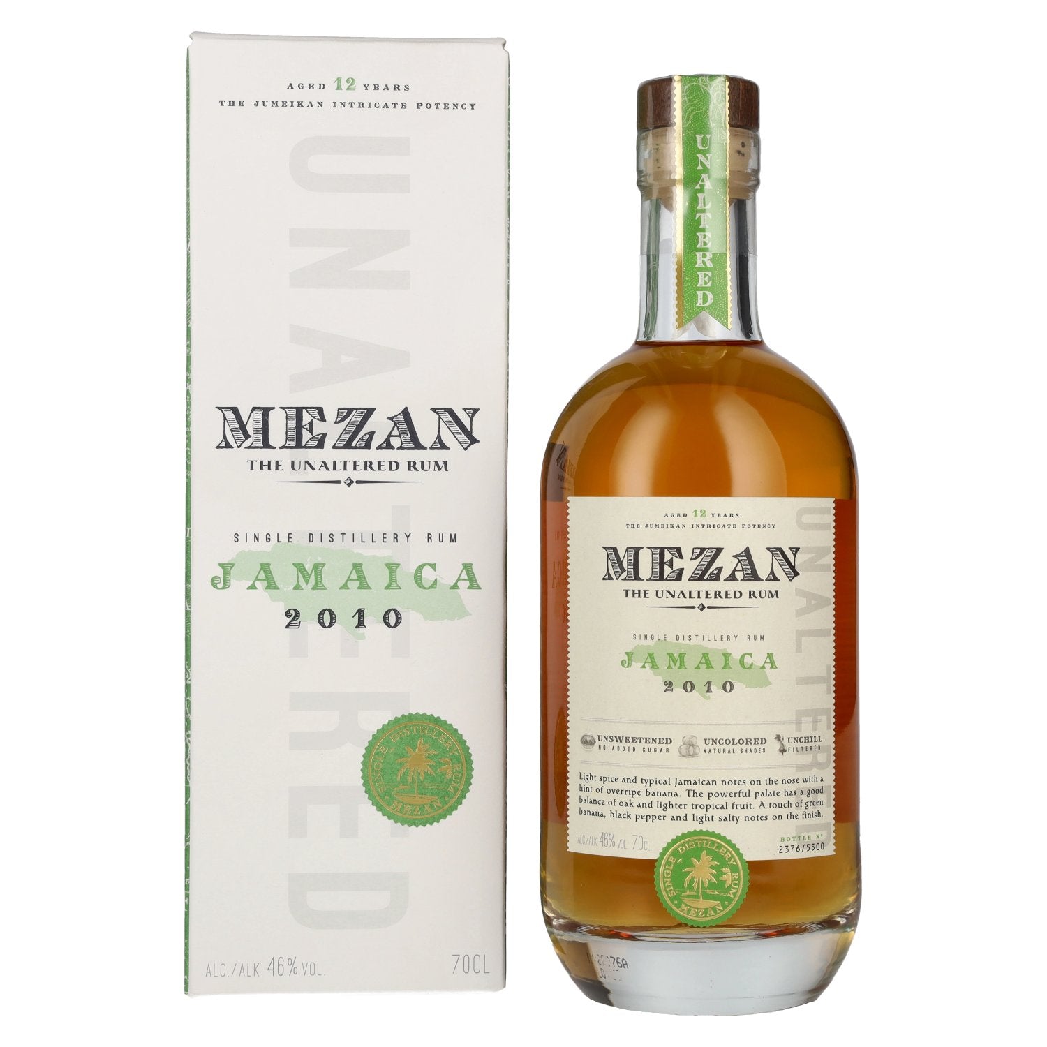 Mezan The Unaltered Rum Jamaica 2010 46% Vol. 0,7l in Giftbox