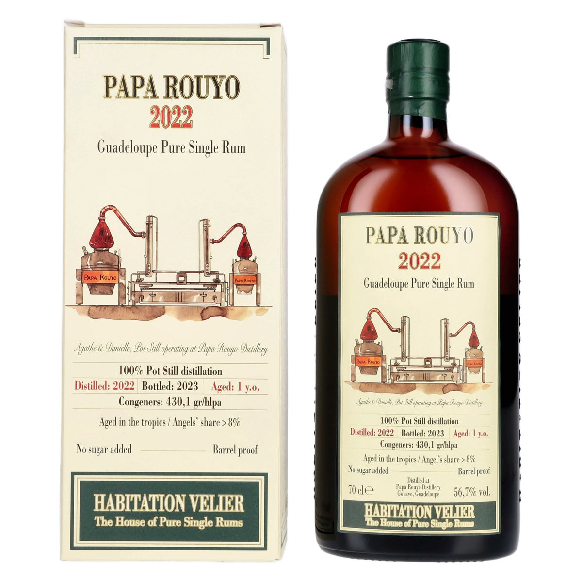 Habitation Velier PAPA ROUYO Guadeloupe Pure Single Rum 2022 56,7% Vol. 0,7l in Giftbox