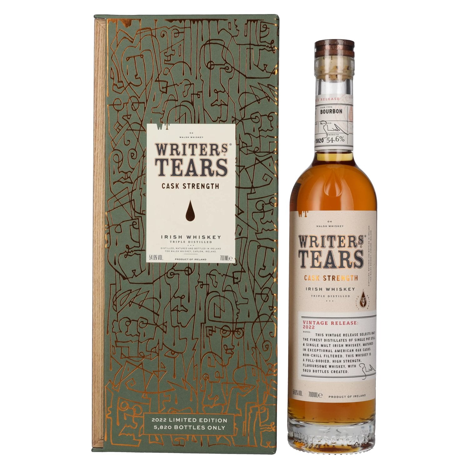 Writer's Tears CASK STRENGTH Irish Whiskey Vintage Release 2022 54,6% Vol. 0,7l in Giftbox