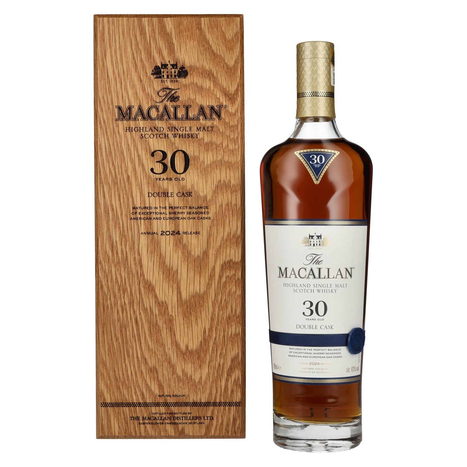 The Macallan 30 Years Old DOUBLE CASK Annual Release 2024 43% Vol. 0,7l in Holzkiste