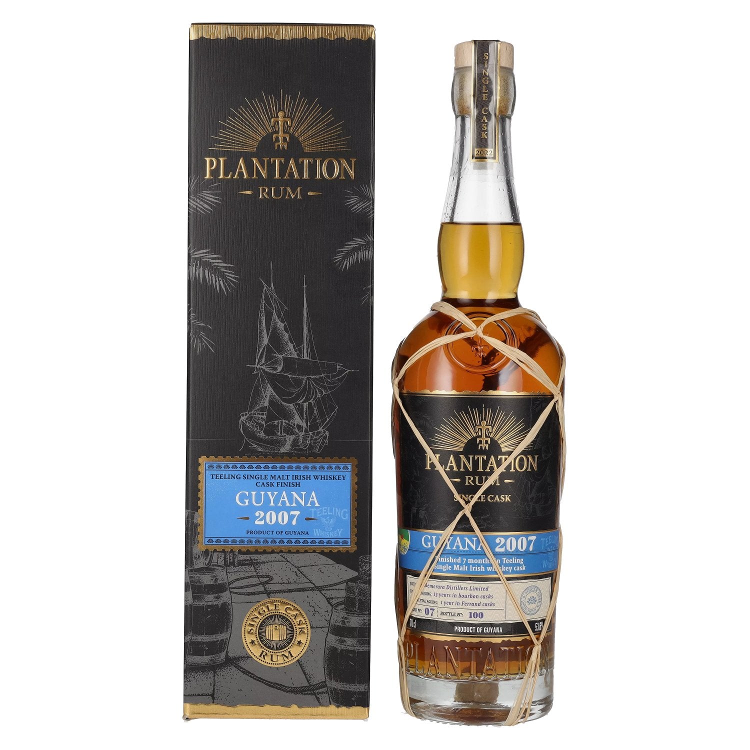 Plantation Rum GUYANA Single Cask Teeling Whiskey Cask Finish 2007 53,6% Vol. 0,7l in Giftbox