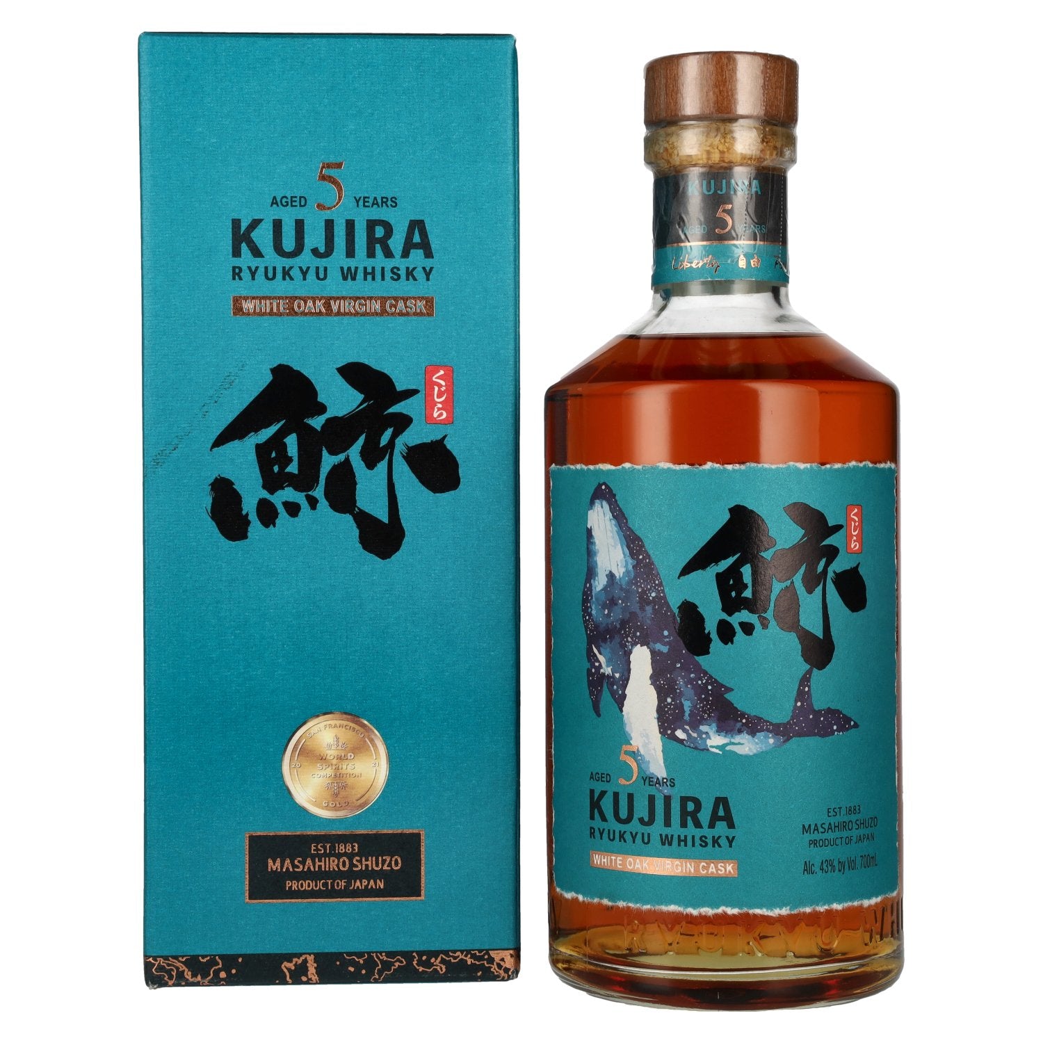 Kujira Ryukyu 5 Years Old WHITE OAK VIRGIN CASK Whisky 43% Vol. 0,7l in Giftbox