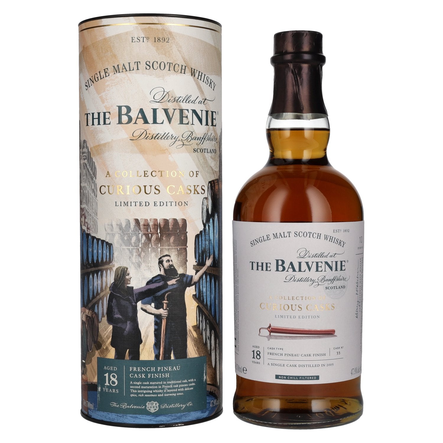 The Balvenie 18 Years Old A Collection of Curious Casks FRENCH PINEAU CASK FINISH 47,9% Vol. 0,7l in Giftbox