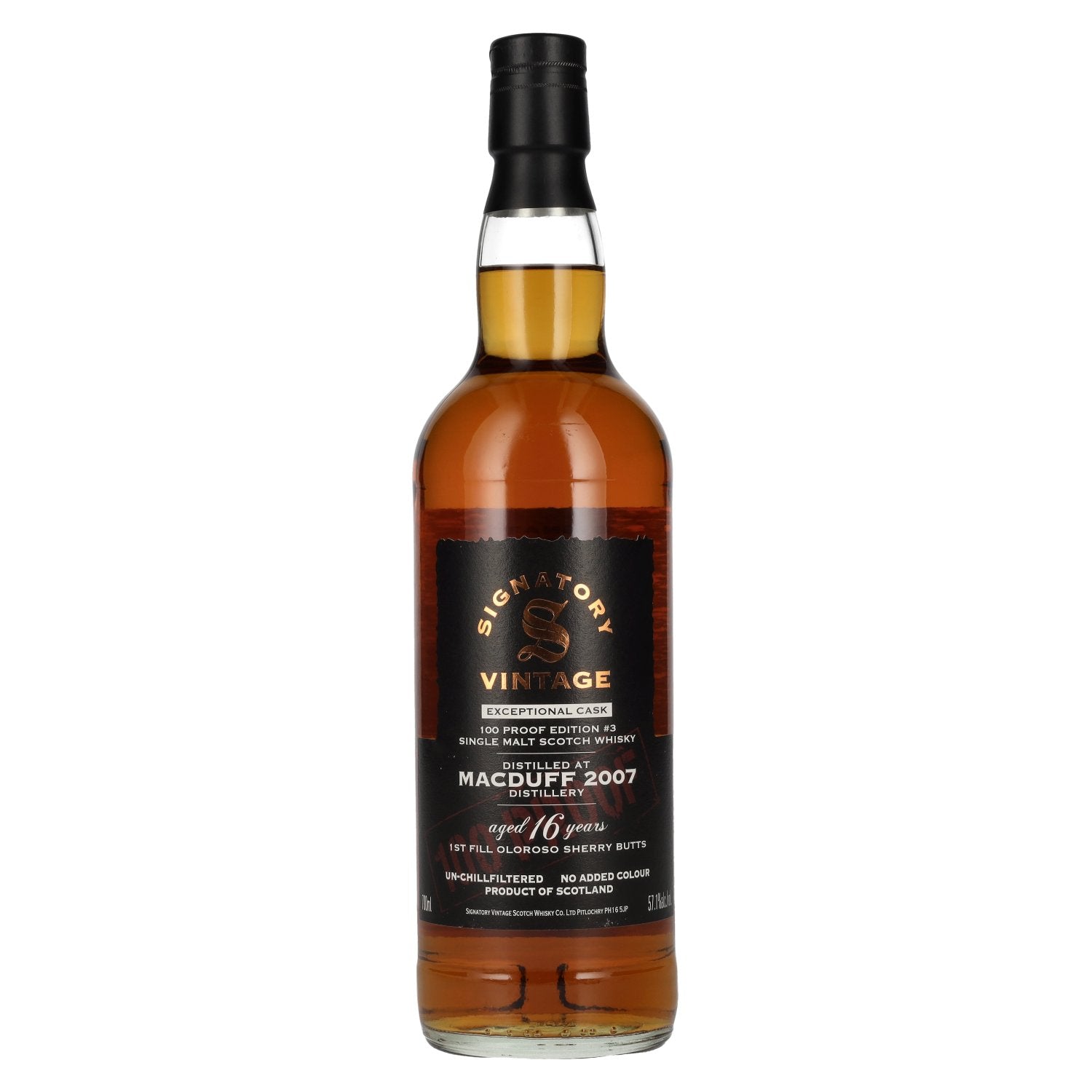 Signatory Vintage 100 Proof Edition MACDUFF 16 Years Old Scotch Whisky Exceptional Cask #3 2007 57,1 0,7l