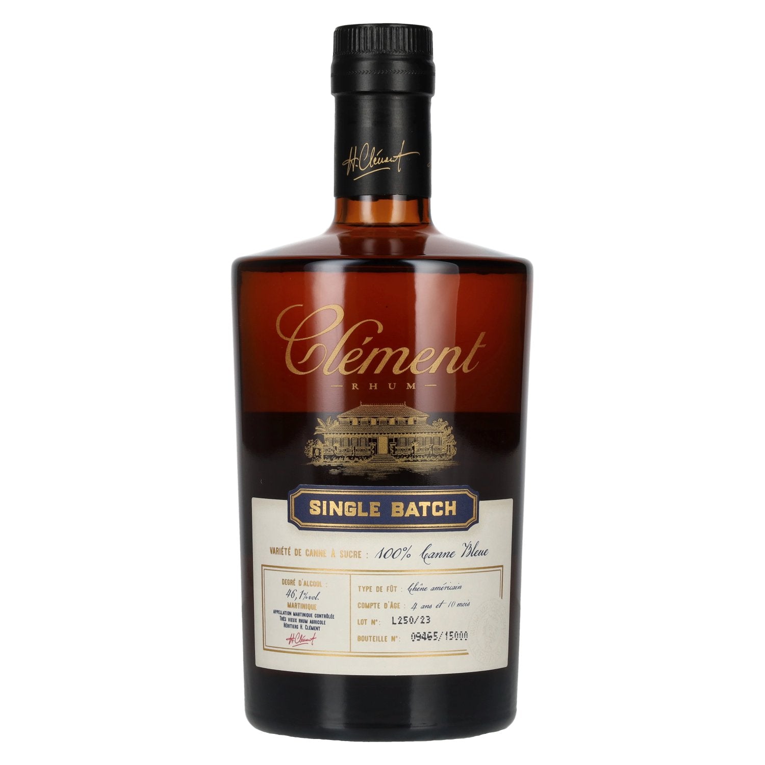 Clement Tres Vieux Rhum Agricole SINGLE BATCH 100% Canne Bleue 46,1% Vol. 0,5l