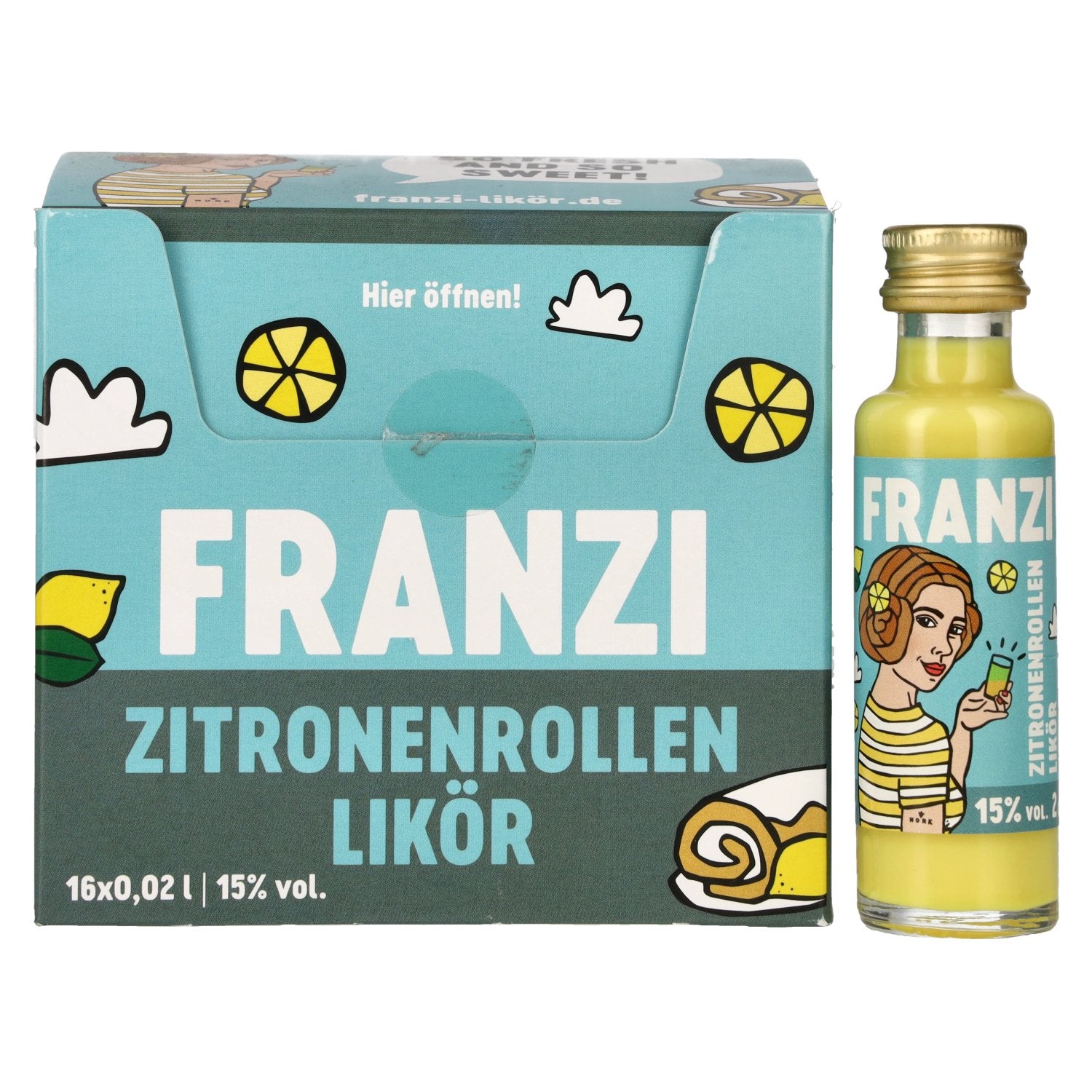 Franzi Zitronenrollen Likoer 15% Vol. 16x0,02l