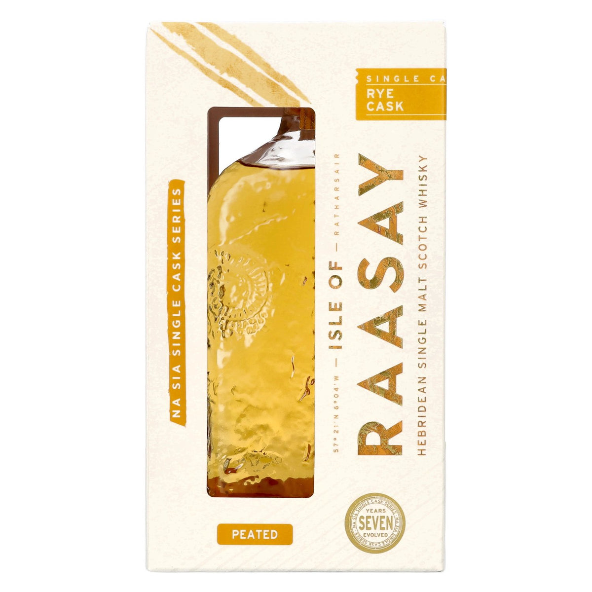 Isle of RAASAY 7 Years Old Peated Rye Whisky Single Cask #18/839 57,3% Vol. 0,7l in Giftbox