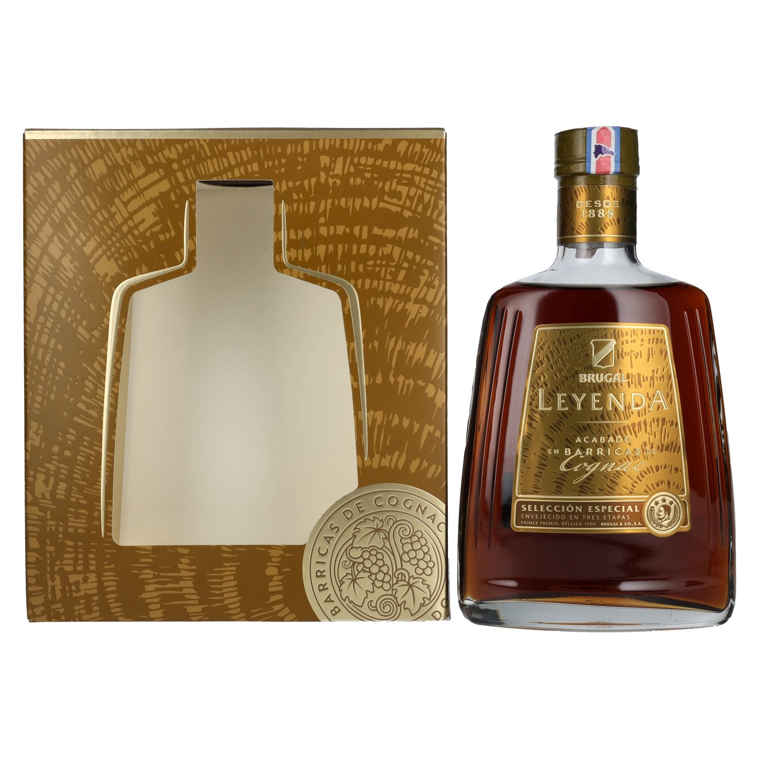 Brugal LEYENDA Cognac Finish Rum 38% Vol. 0,7l in Giftbox