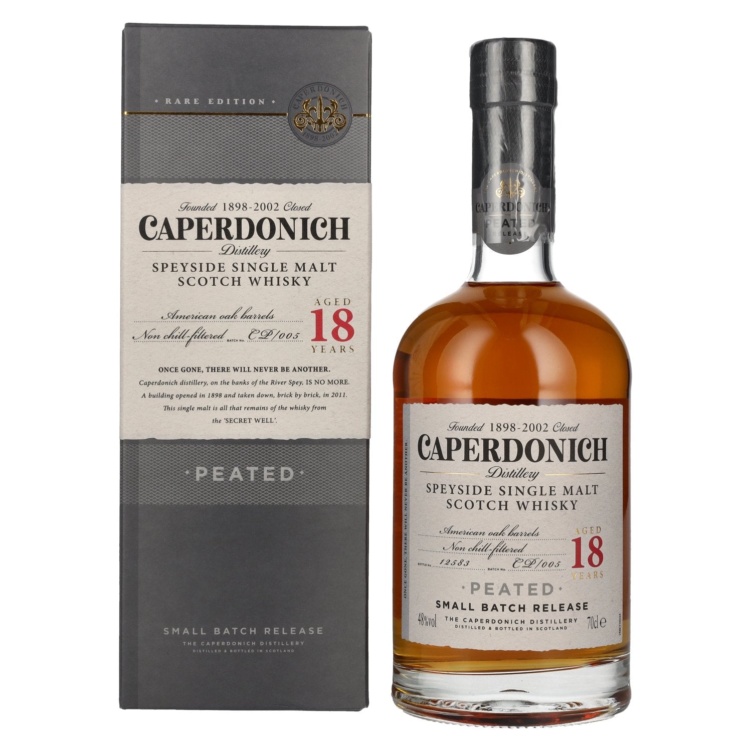 Caperdonich 18 Years Old PEATED Speyside Single Malt # 005 48% Vol. 0,7l in Giftbox