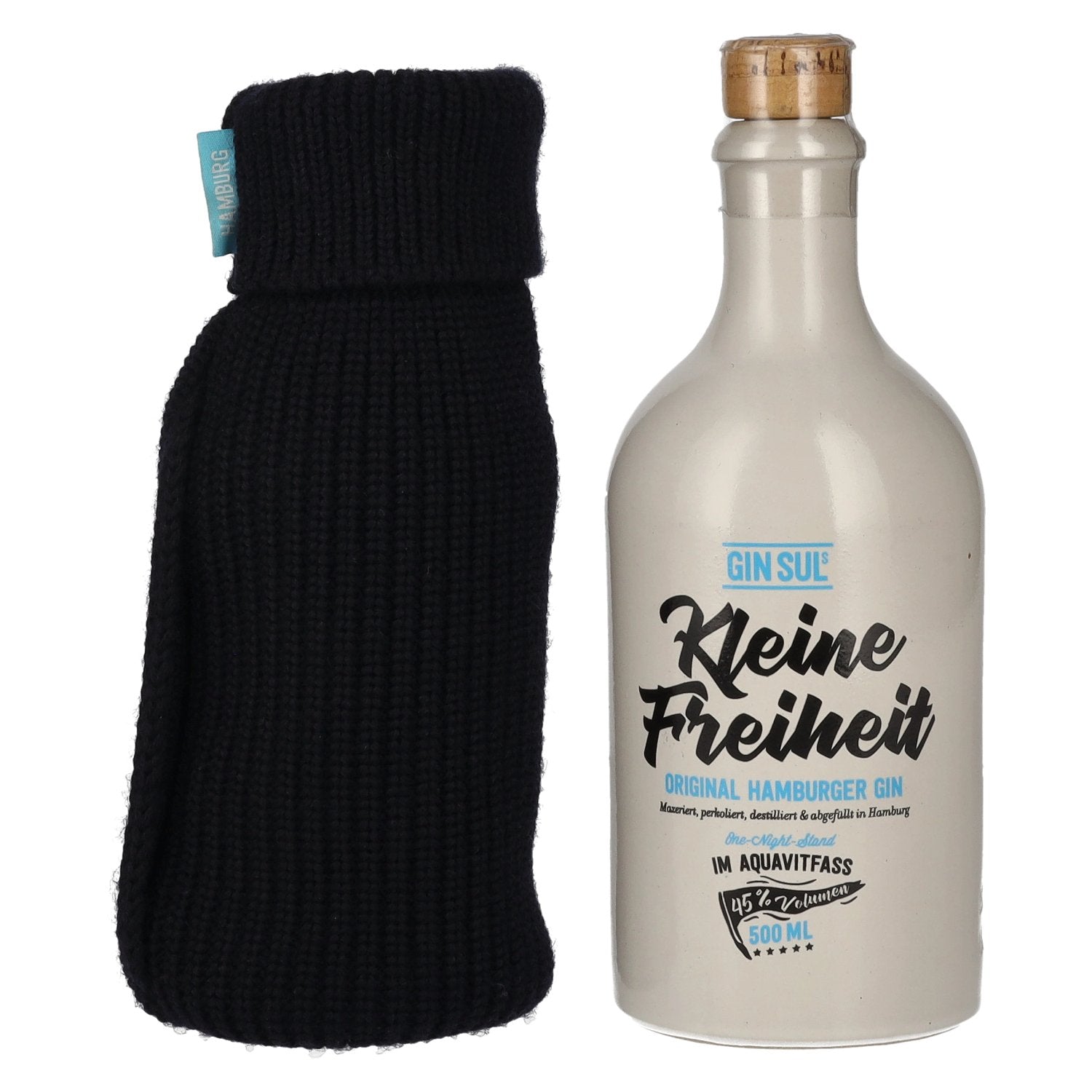 Gin Sul Kleine Freiheit Original Hamburger Gin 45% Vol. 0,5l with Second Skin Stoffueberzug