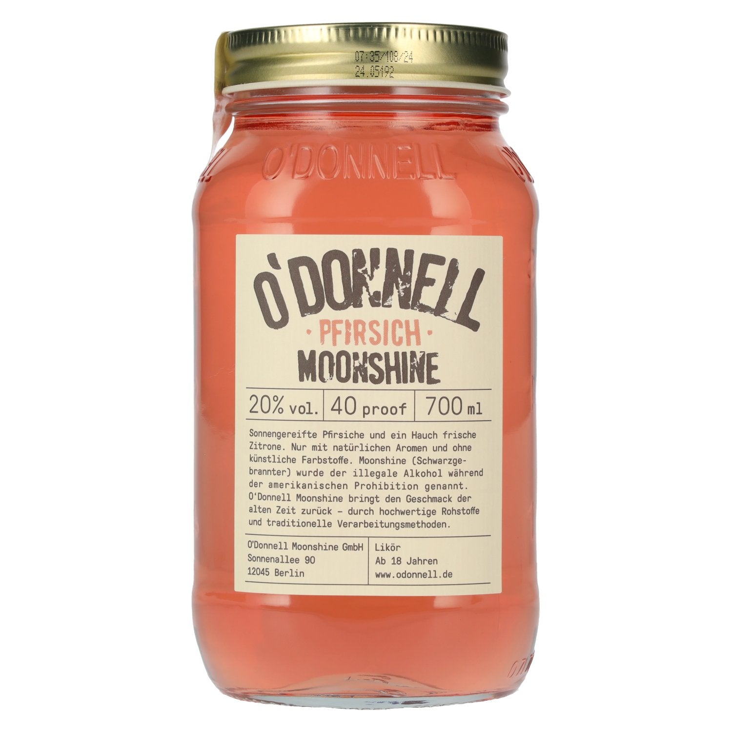 O'Donnell Moonshine PFIRSICH Likoer 20% Vol. 0,7l