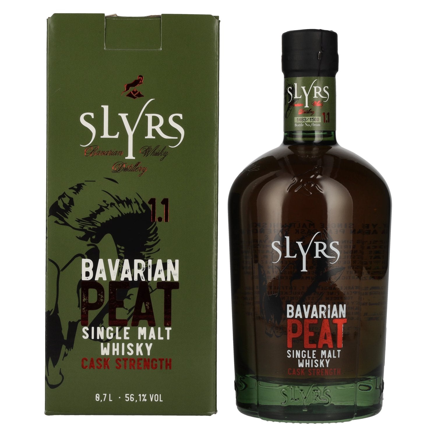 Slyrs Bavarian Peat Single Malt Cask Strength Whisky 56,1% Vol. 0,7l in Giftbox