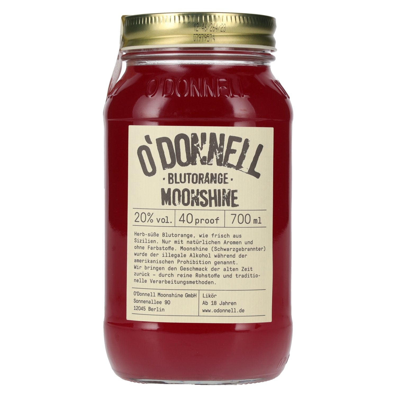 O'Donnell Moonshine BLUTORANGE Likoer 20% Vol. 0,7l