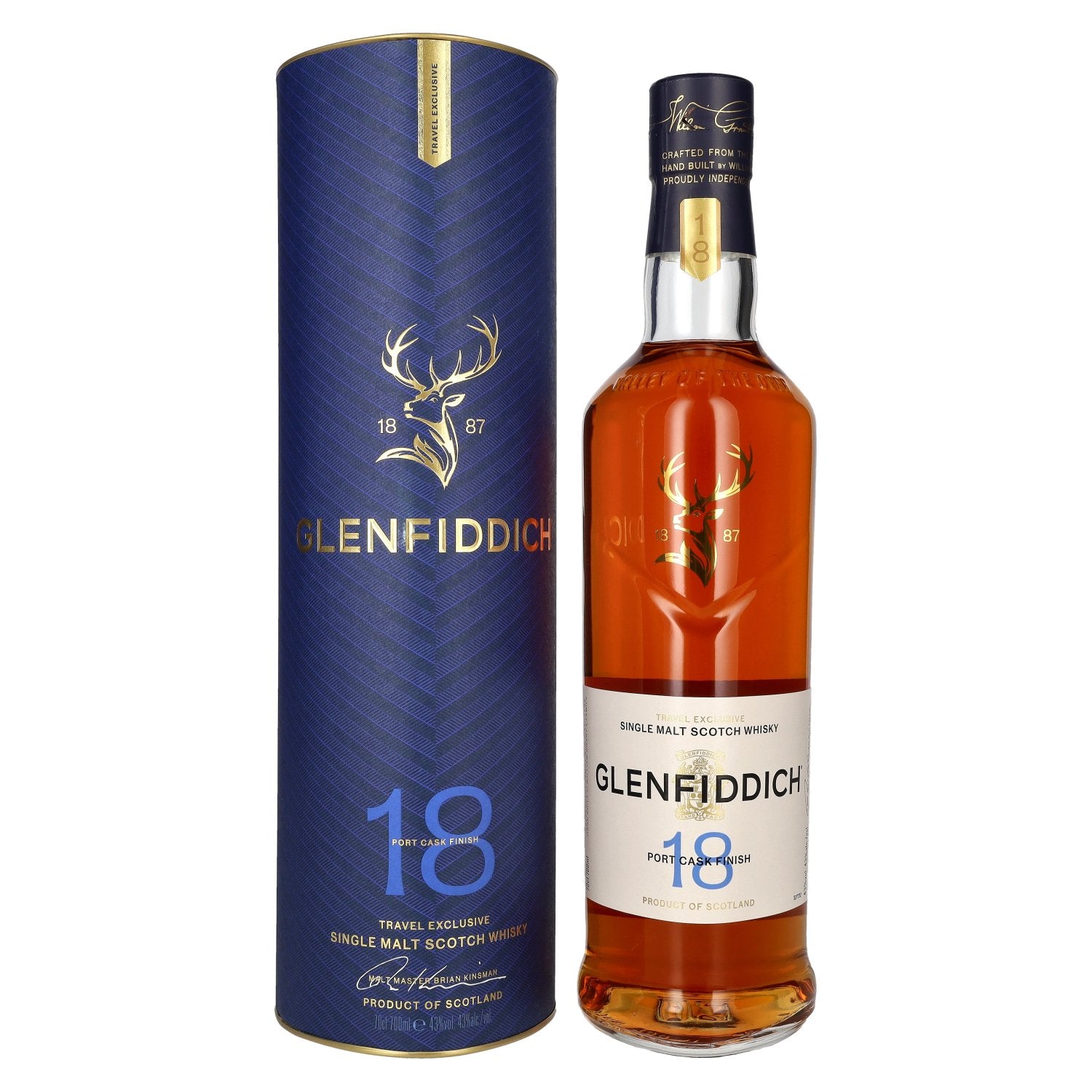 Glenfiddich 18 Years Old Port Cask Single Malt Travel Exclusive 43% Vol. 0,7l in Giftbox