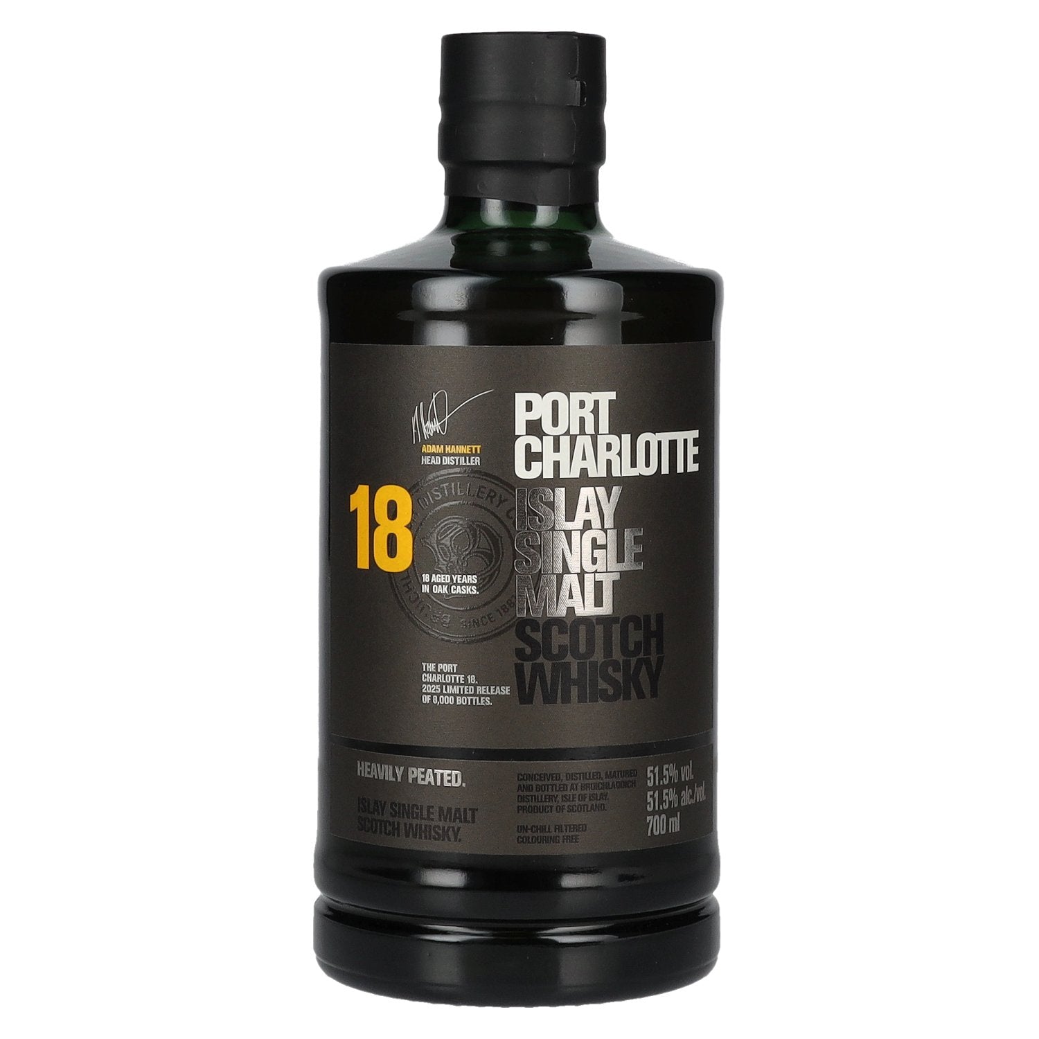 Port Charlotte 18 Years Old Heavily Peated Islay Single Malt 2025 51,5% Vol. 0,7l