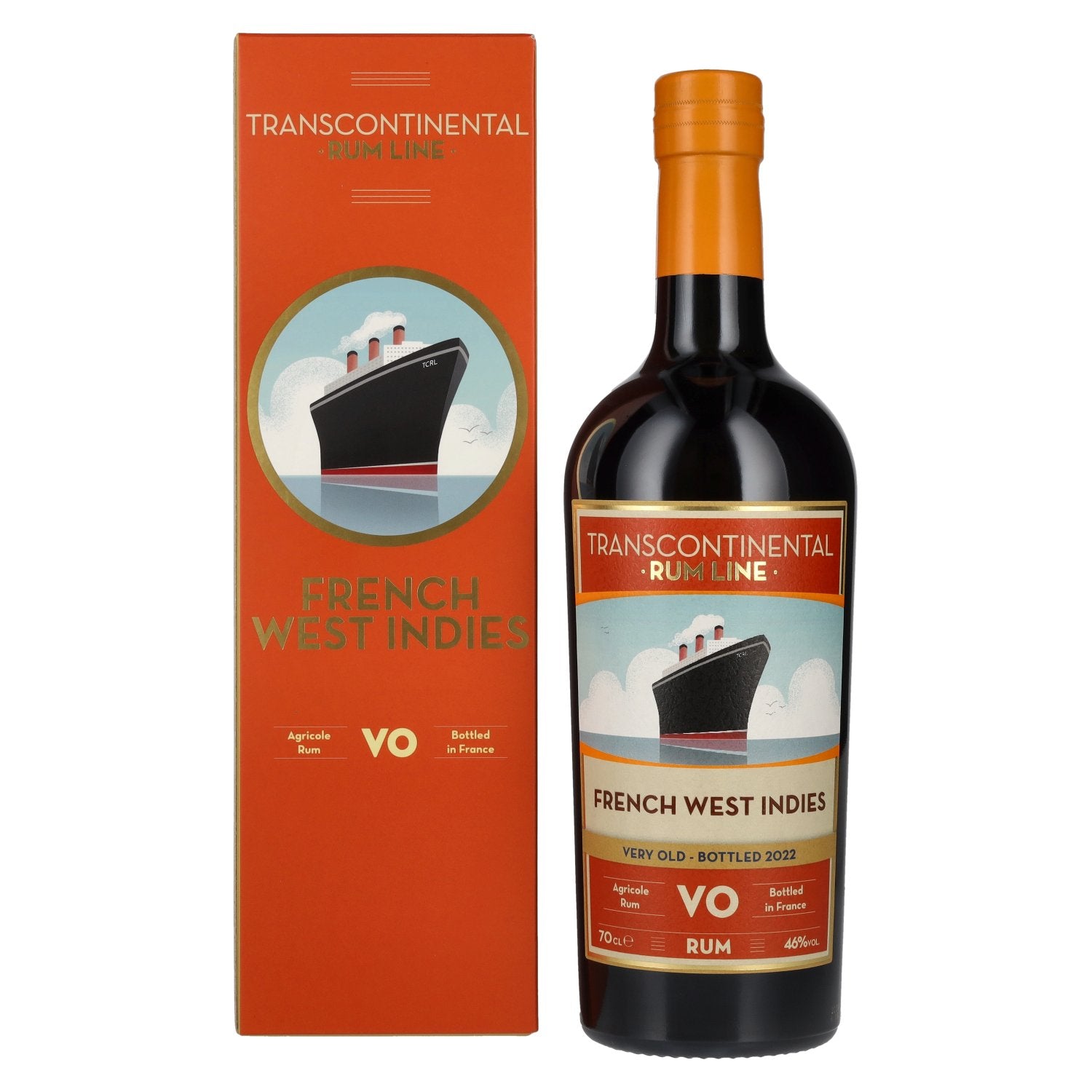 Transcontinental Rum Line FRENCH WEST INDIES VO Rum 2022 46% Vol. 0,7l in Giftbox