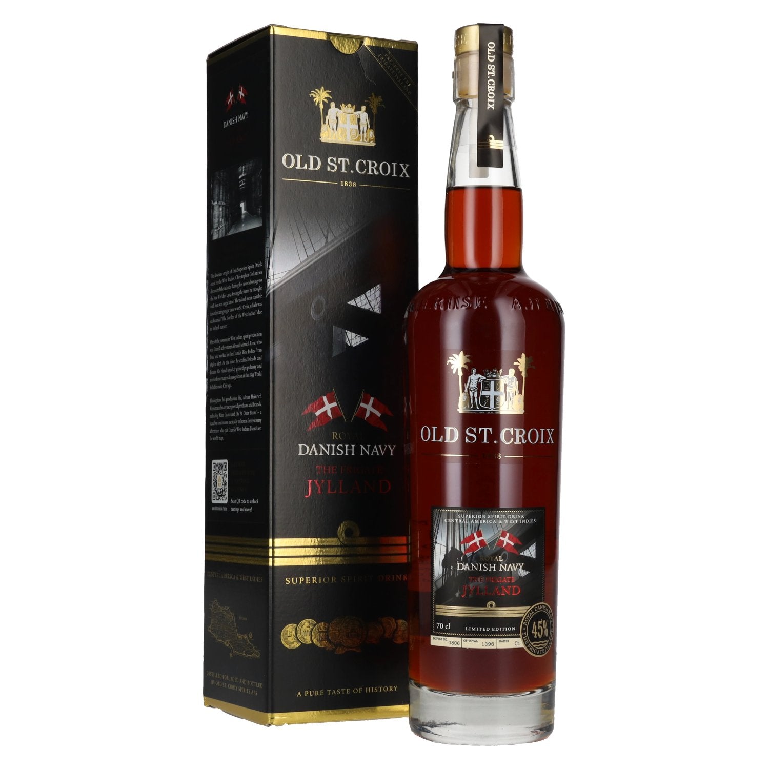 Old St. Croix Royal DANISH NAVY The Frigate JYLLAND Superior Spirit Drink 45% Vol. 0,7l in Giftbox