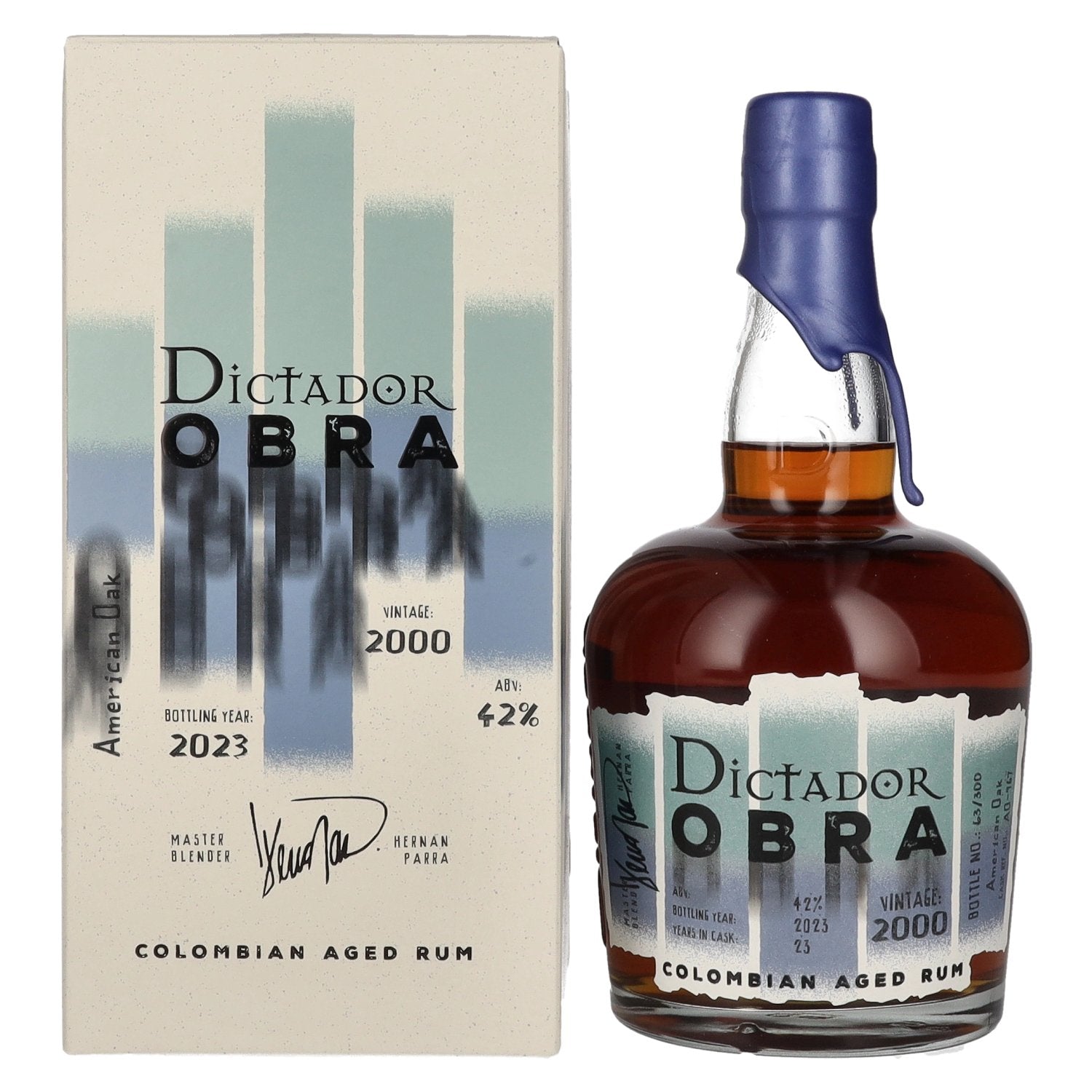 Dictador OBRA VINTAGE 23 Years Old AMERICAN OAK CASK Rum 2000 42% Vol. 0,7l in Giftbox