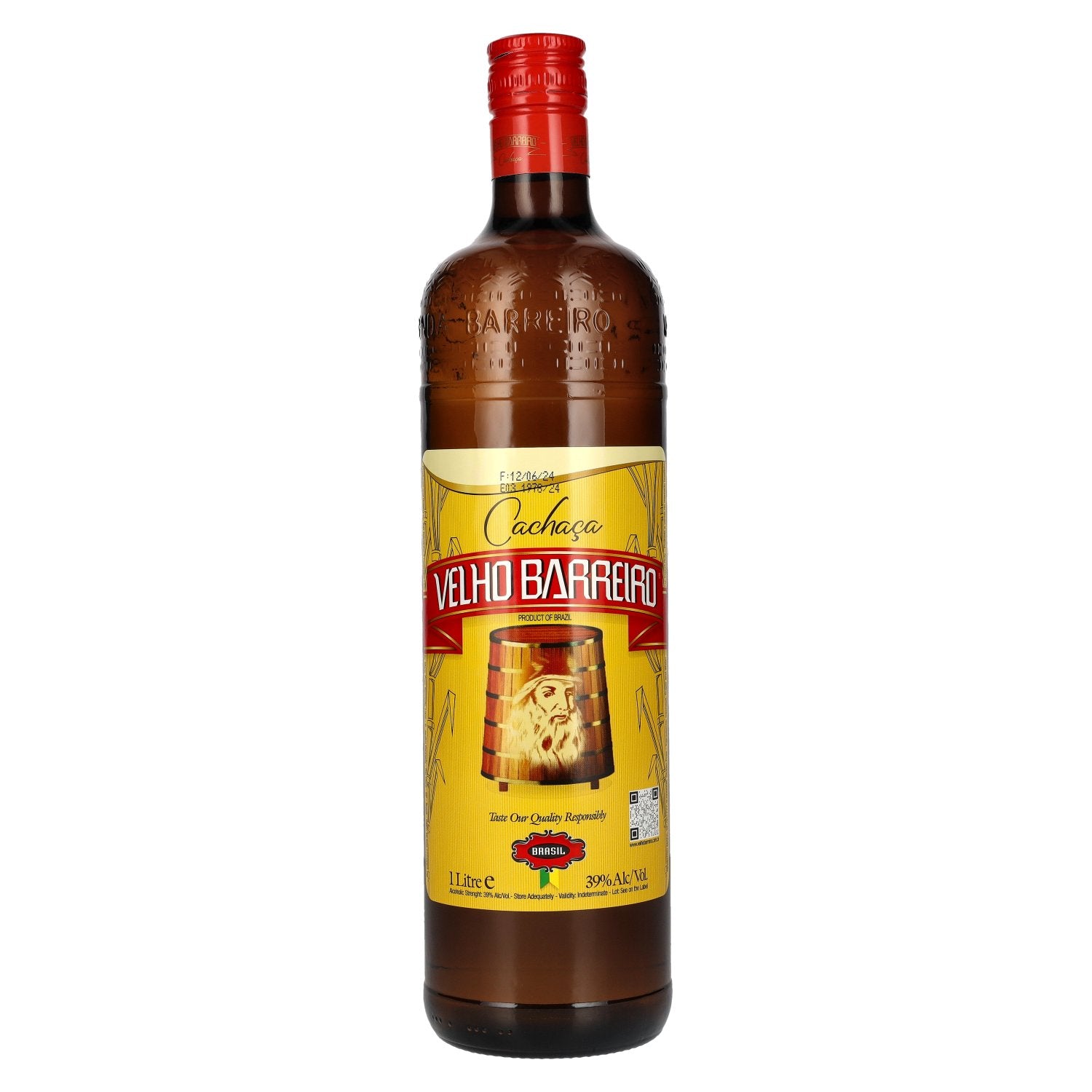 Velho Barreiro Cachaca 39% Vol. 1l