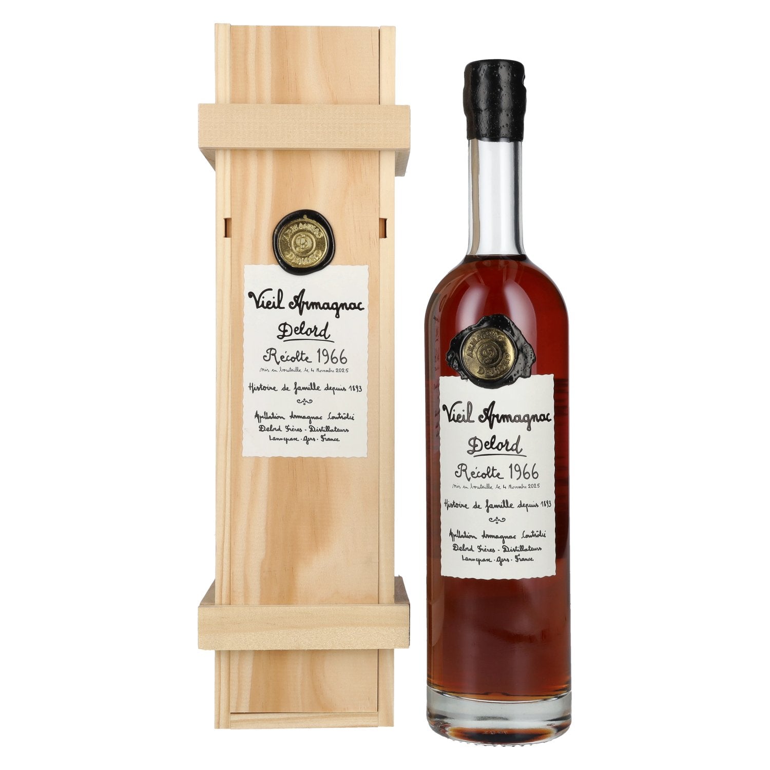 Vieil Armagnac Delord Vintage Recolte 1966 40% Vol. 0,7l in Holzkiste