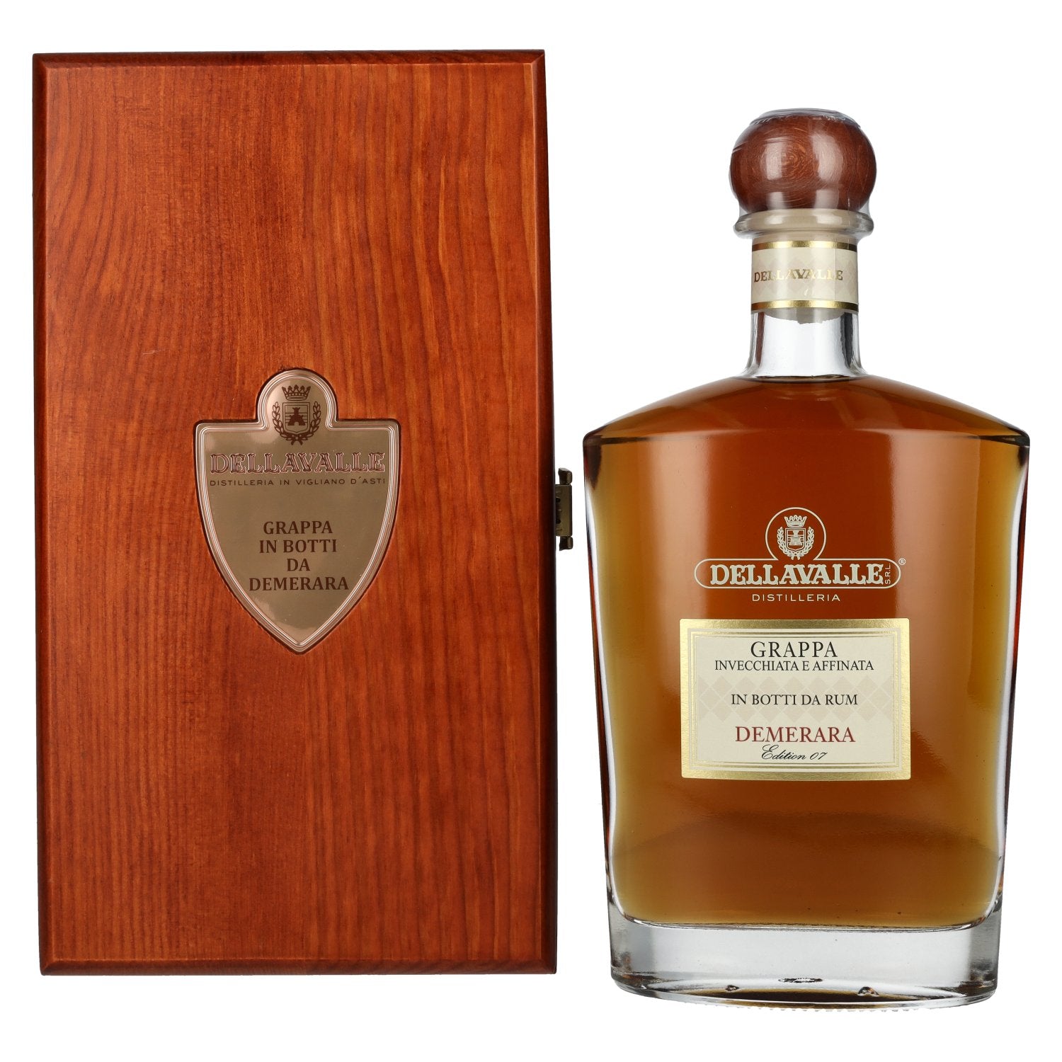 Dellavalle Grappa Demerara In Botti Da Rum Edition 07 42% Vol. 0,7l in Holzkiste