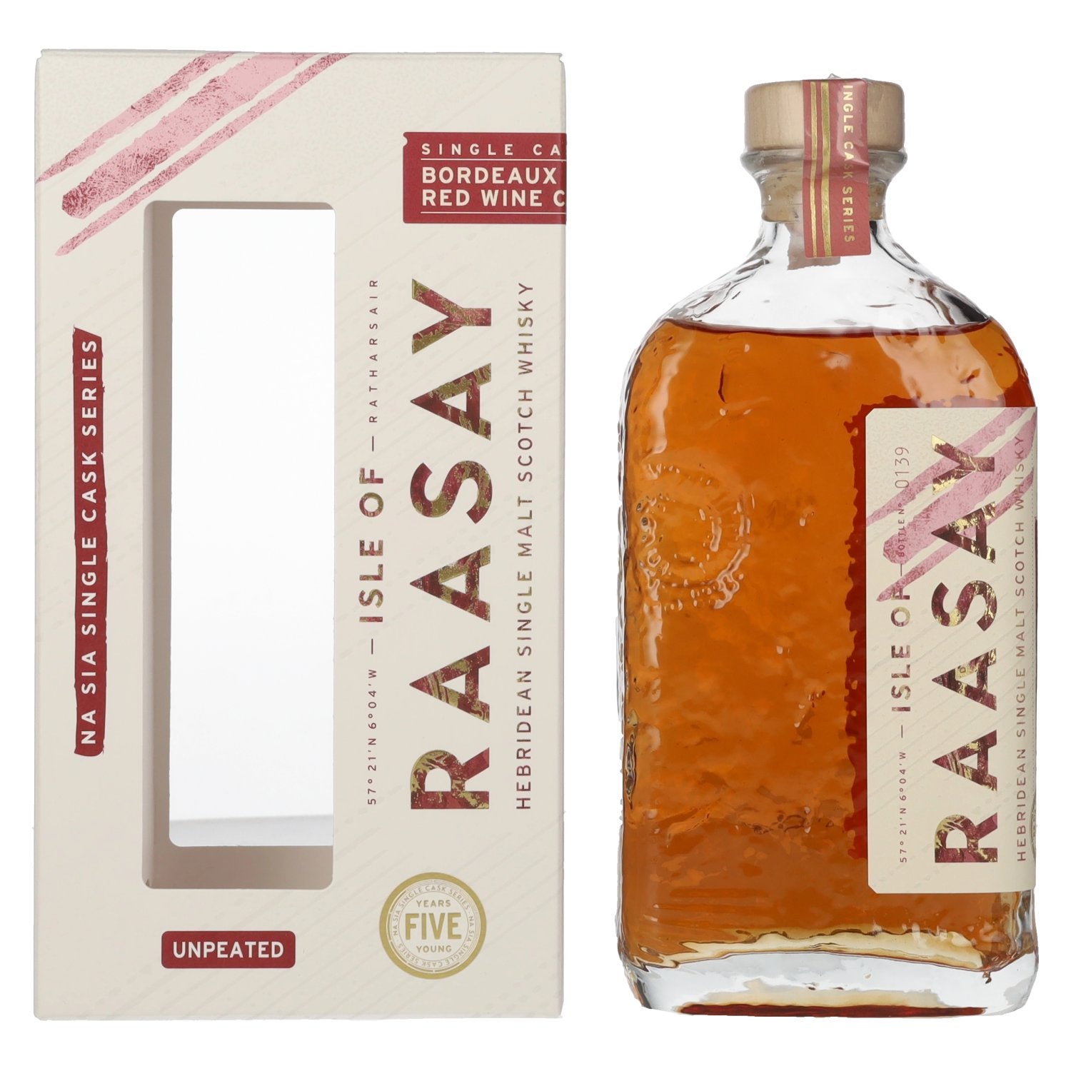 Isle of RAASAY 5 Years Old Bordeaux Red Wine Cask Single Malt 60,3% Vol. 0,7l in Giftbox