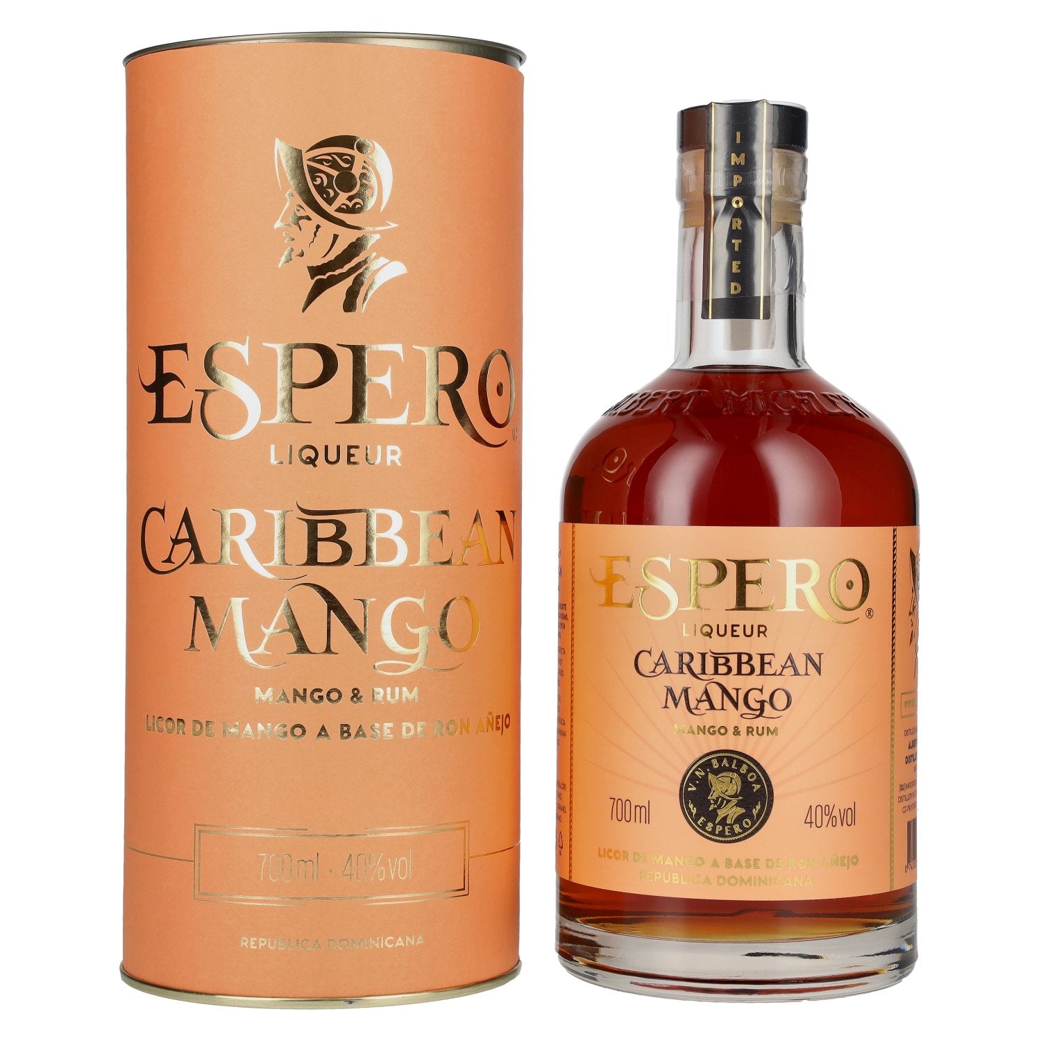 Ron Espero Caribbean Mango & Rum Liqueur 40% Vol. 0,7l in Giftbox