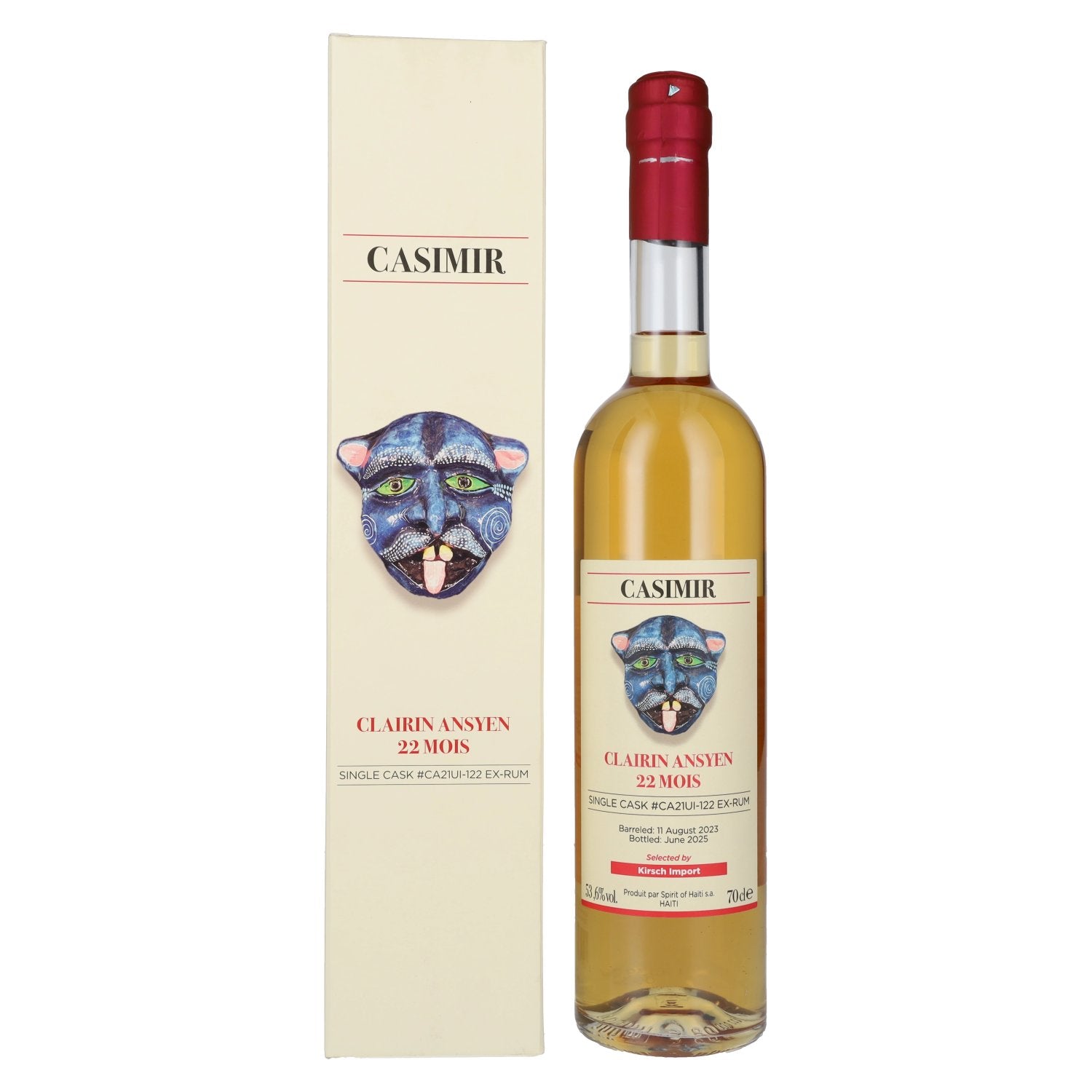 Clairin Ansyen Casimir 22 Mois Old Single Cask #CA21UI-122 Ex-Rum 2023 53,6% Vol. 0,7l in Giftbox