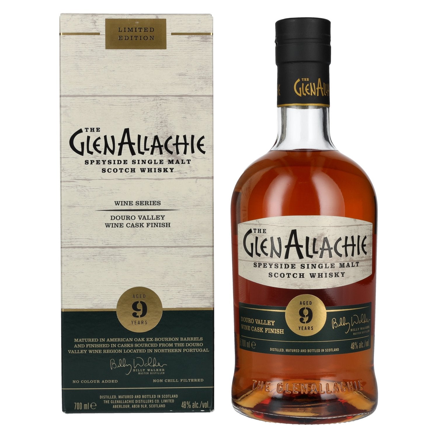 The GlenAllachie 9 Years Old DOURO VALLEY WINE CASK FINISH Limited Edition 48% Vol. 0,7l in Giftbox