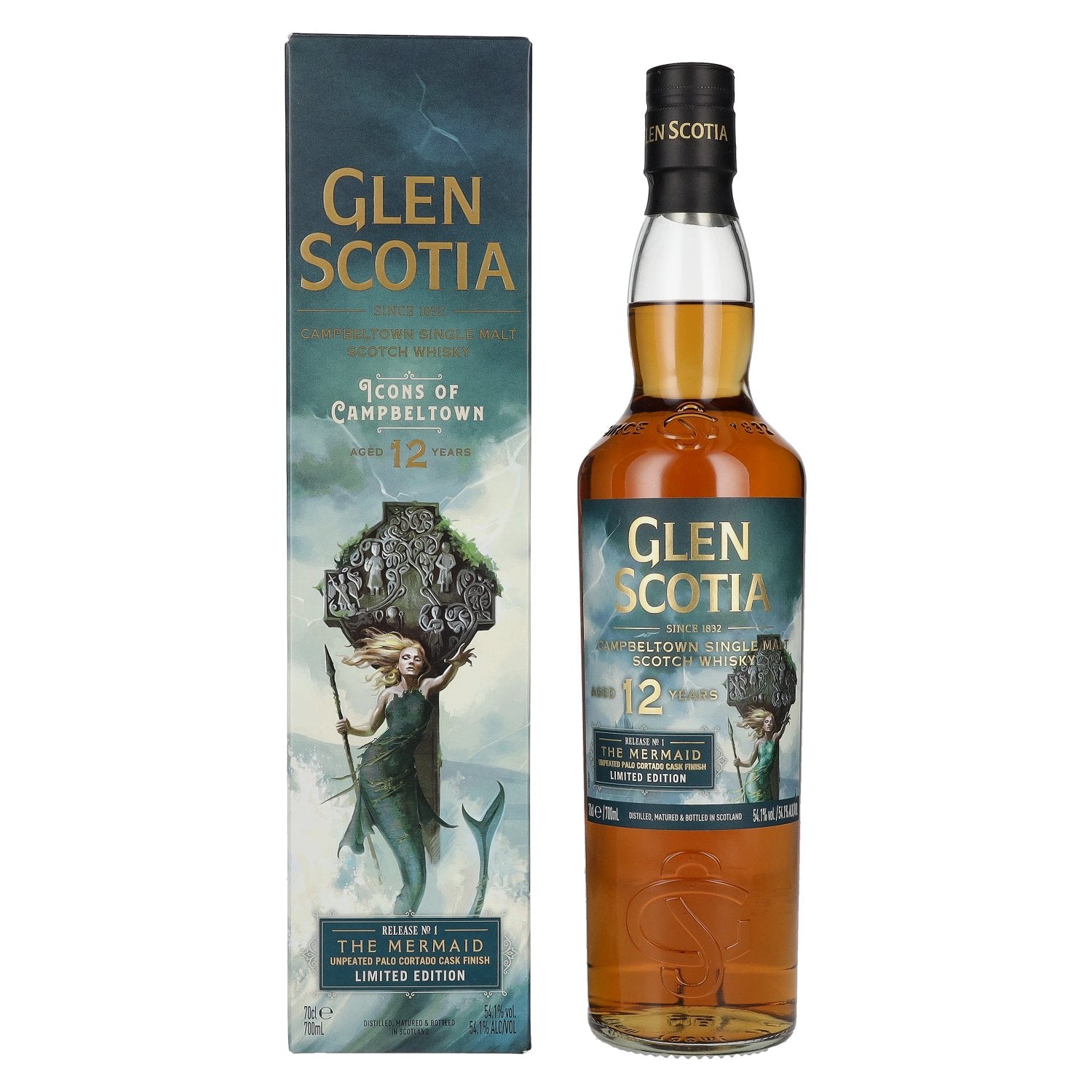 Glen Scotia Campbeltown 12 Years Old Palo Cortado Cask Finish Mermaid Edition 54,1% Vol. 0,7l in Giftbox