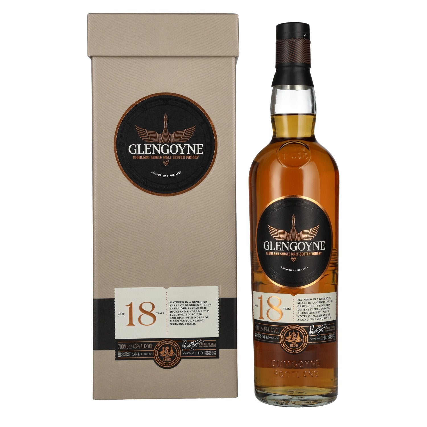 Glengoyne 18 Years Old Highland Single Malt Scotch Whisky 43% Vol. 0,7l in Giftbox
