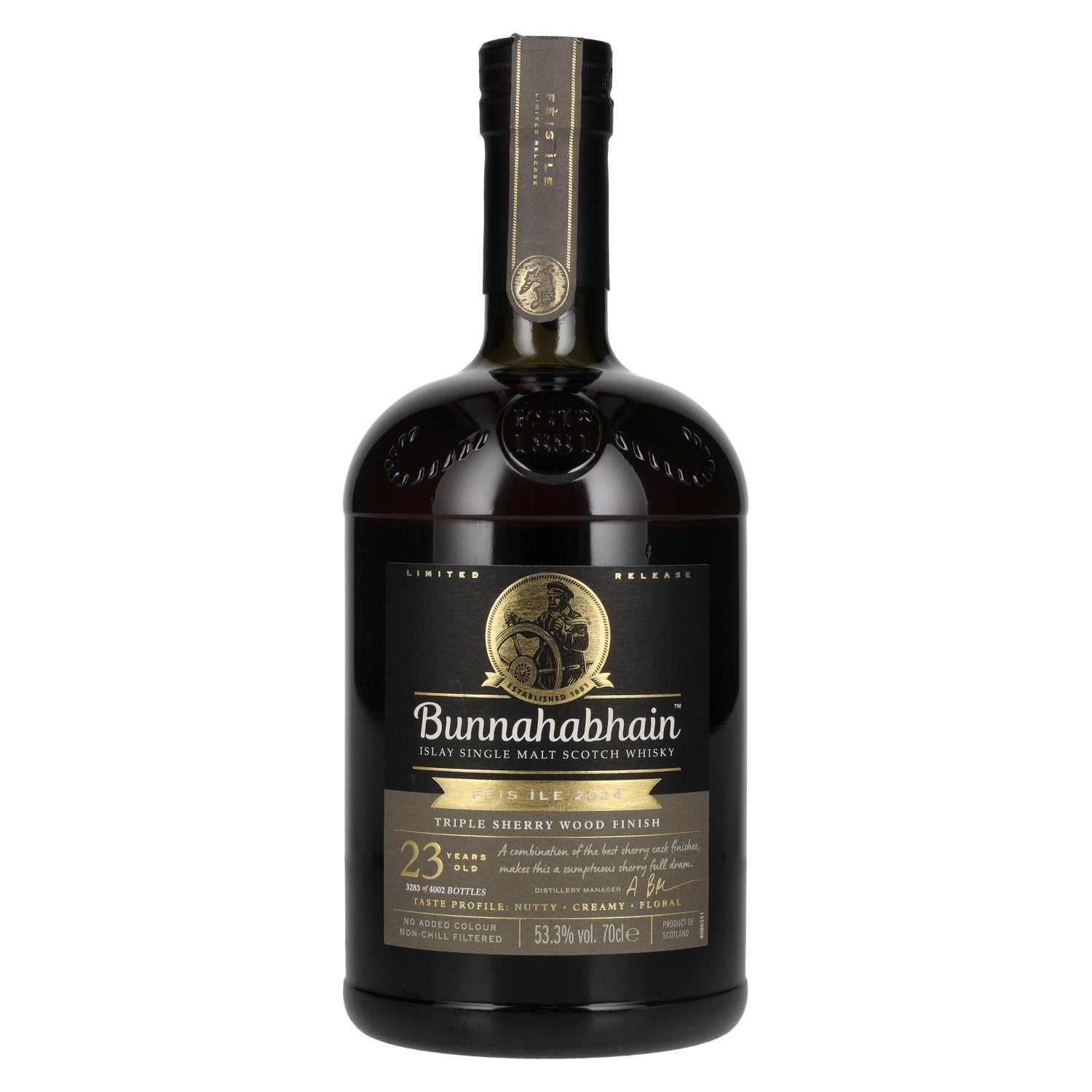 Bunnahabhain 23 Years Old Triple Sherry Wood Finish Limited Release Feis Ile 2024 53,3% Vol. 0,7l